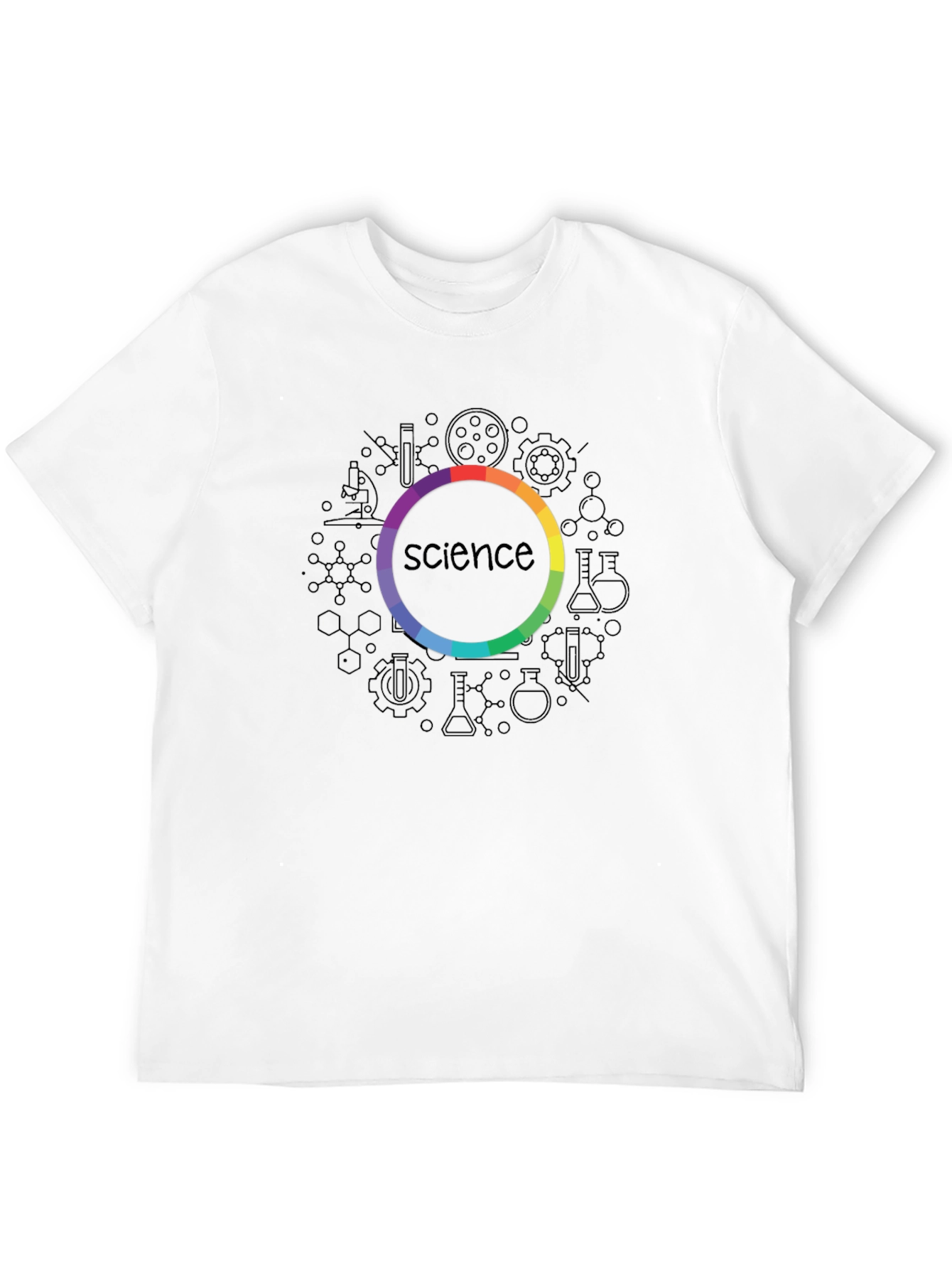 Science Rainbow Circle Graphic T-Shirt