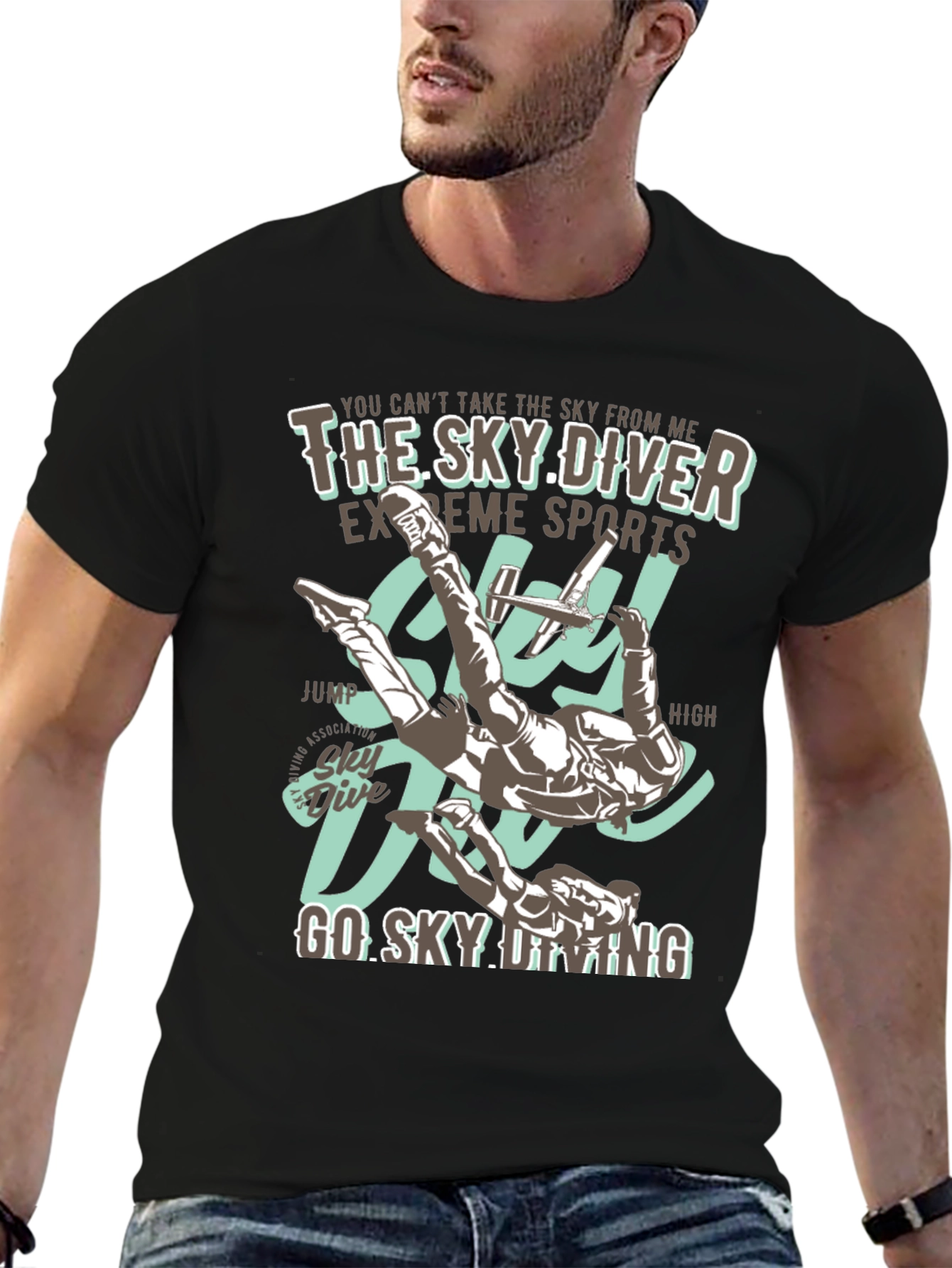 Sky Diving T-Shirt - Extreme Sports Graphic Tee