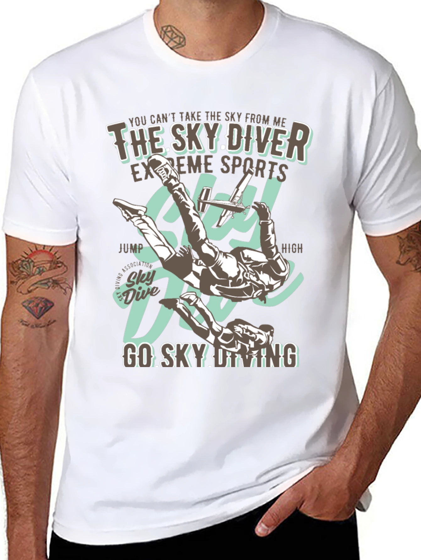 Sky Diving T-Shirt - Extreme Sports Graphic Tee