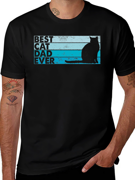 Best Cat Dad Ever Black T-Shirt