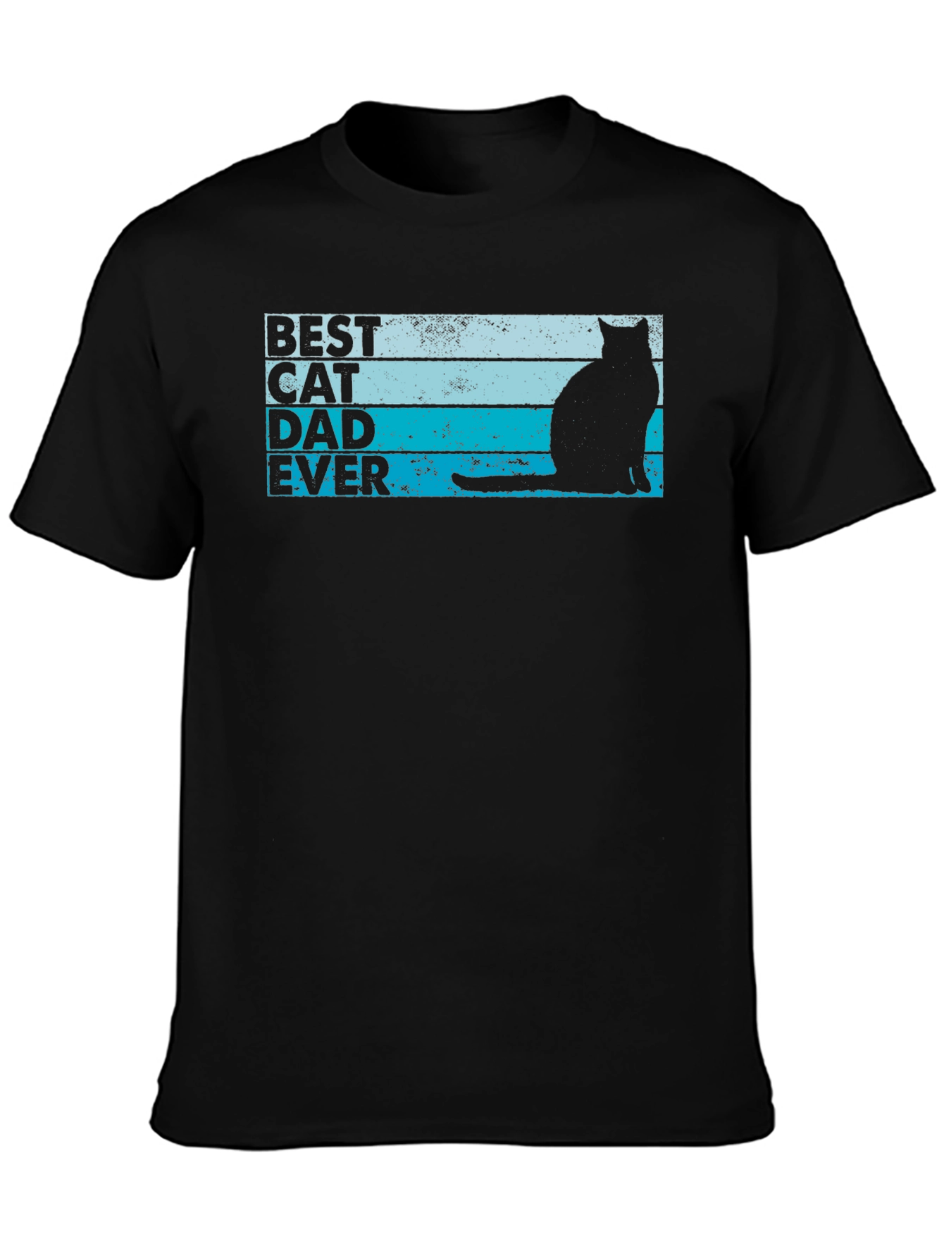 Best Cat Dad Ever Black T-Shirt