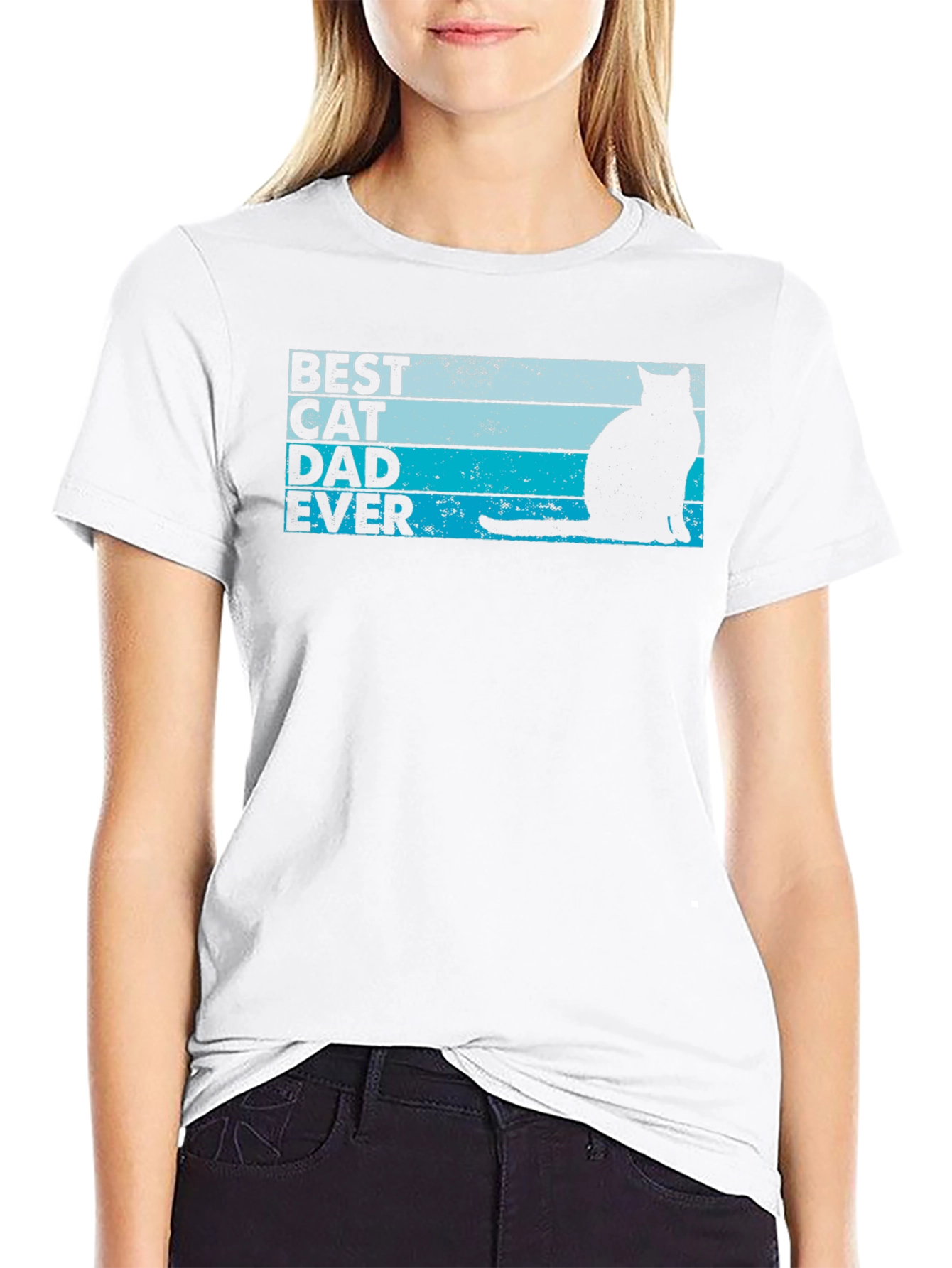 Best Cat Dad Ever Black T-Shirt