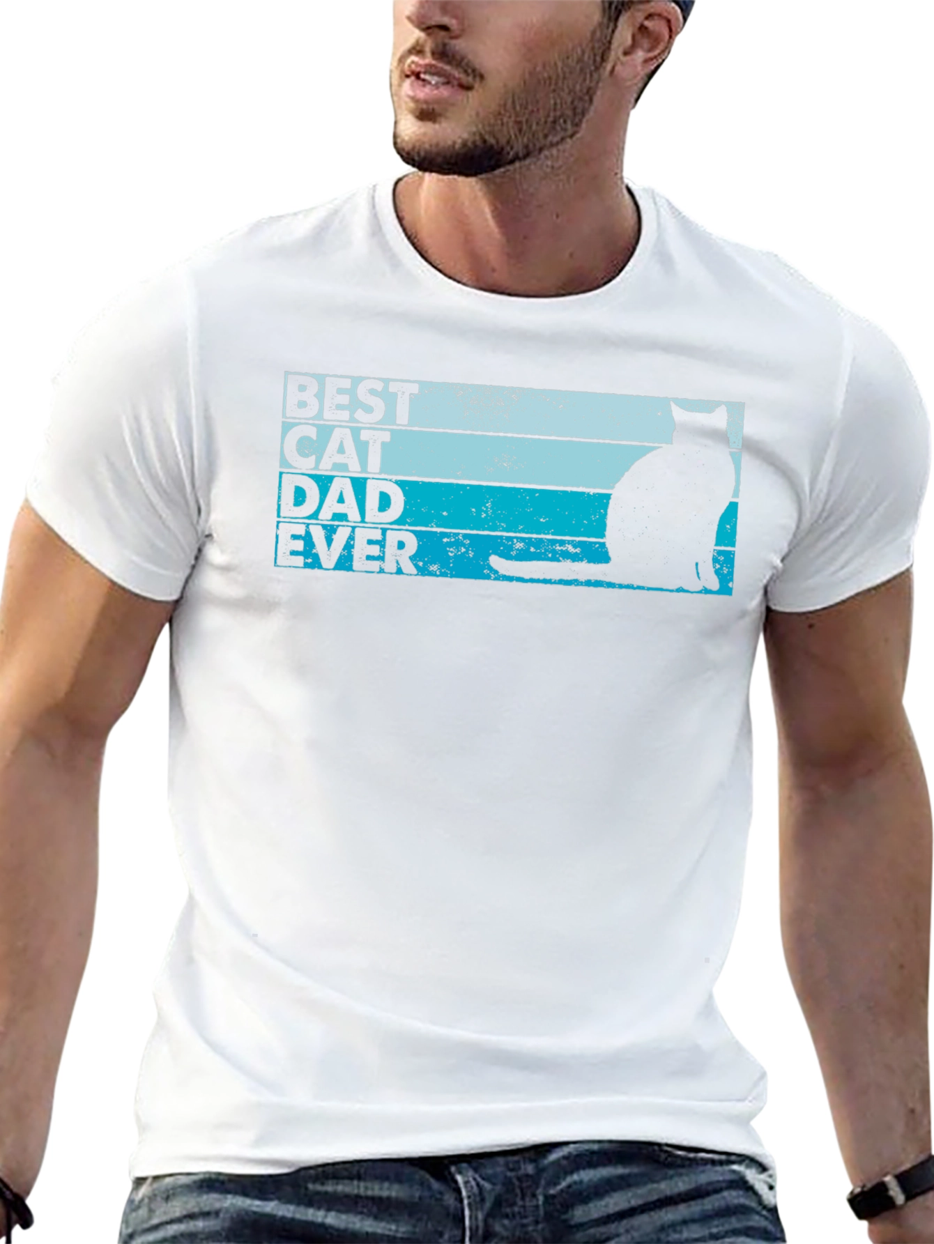 Best Cat Dad Ever Black T-Shirt