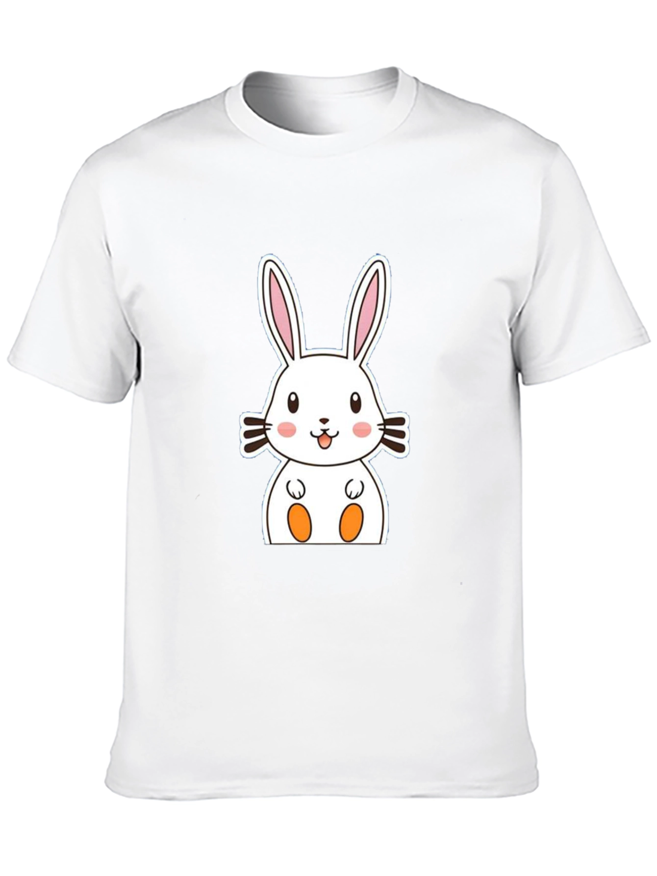 Cute Bunny Graphic Tee - Black Cotton Comfort
