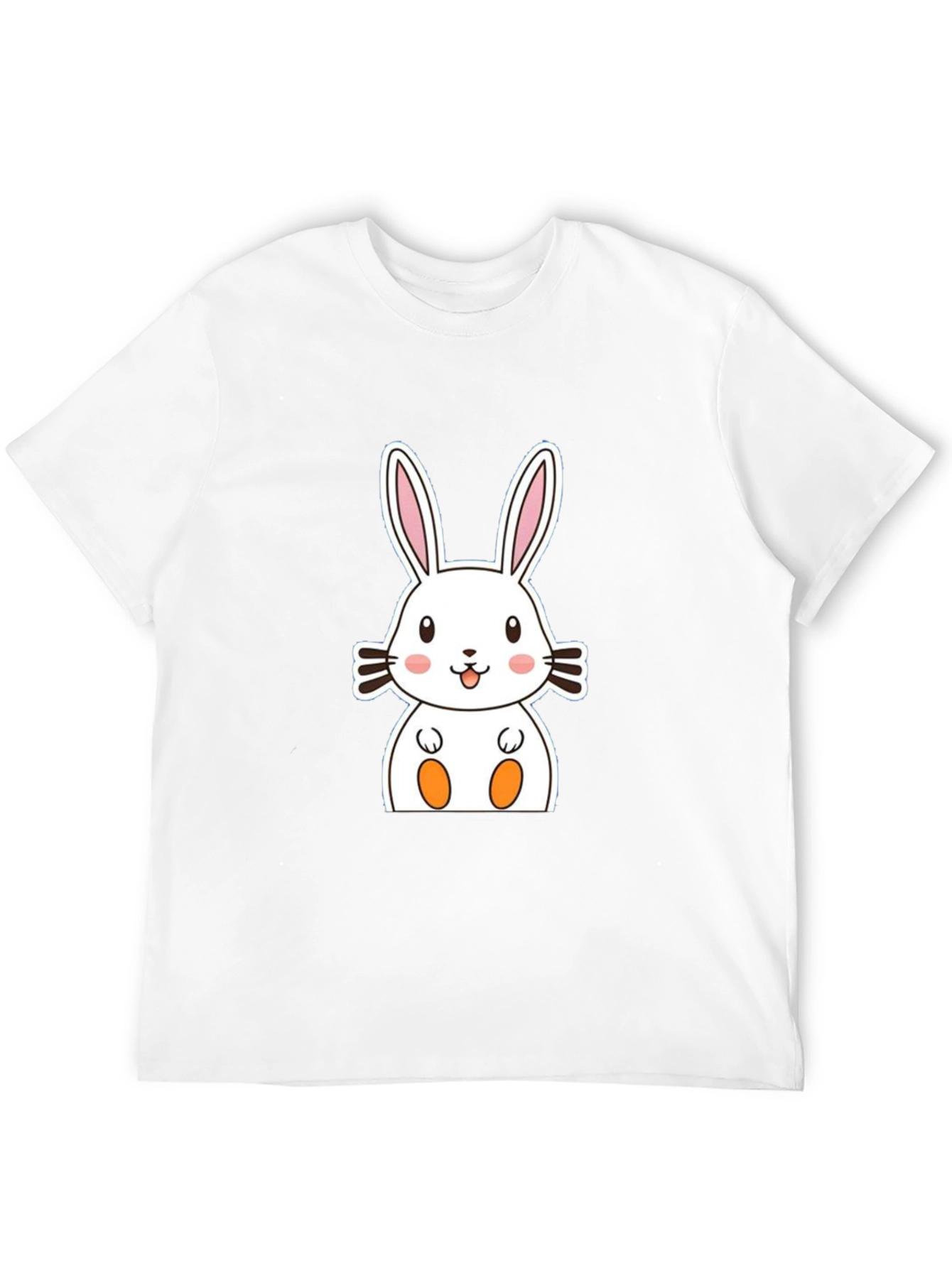 Cute Bunny Graphic Tee - Black Cotton Comfort