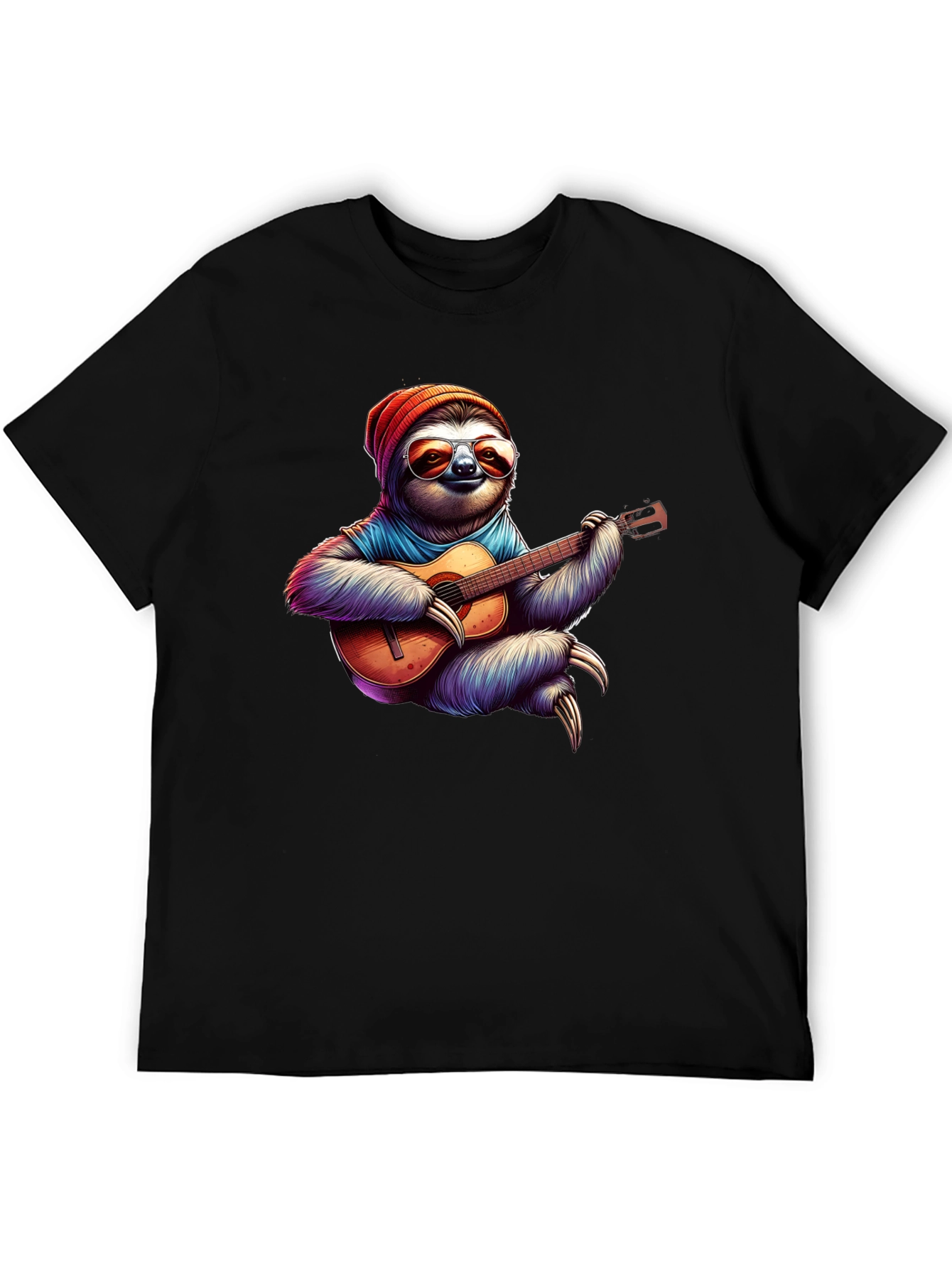 Sloth Guitarist Graphic Tee - Cool Music Lover Shirt