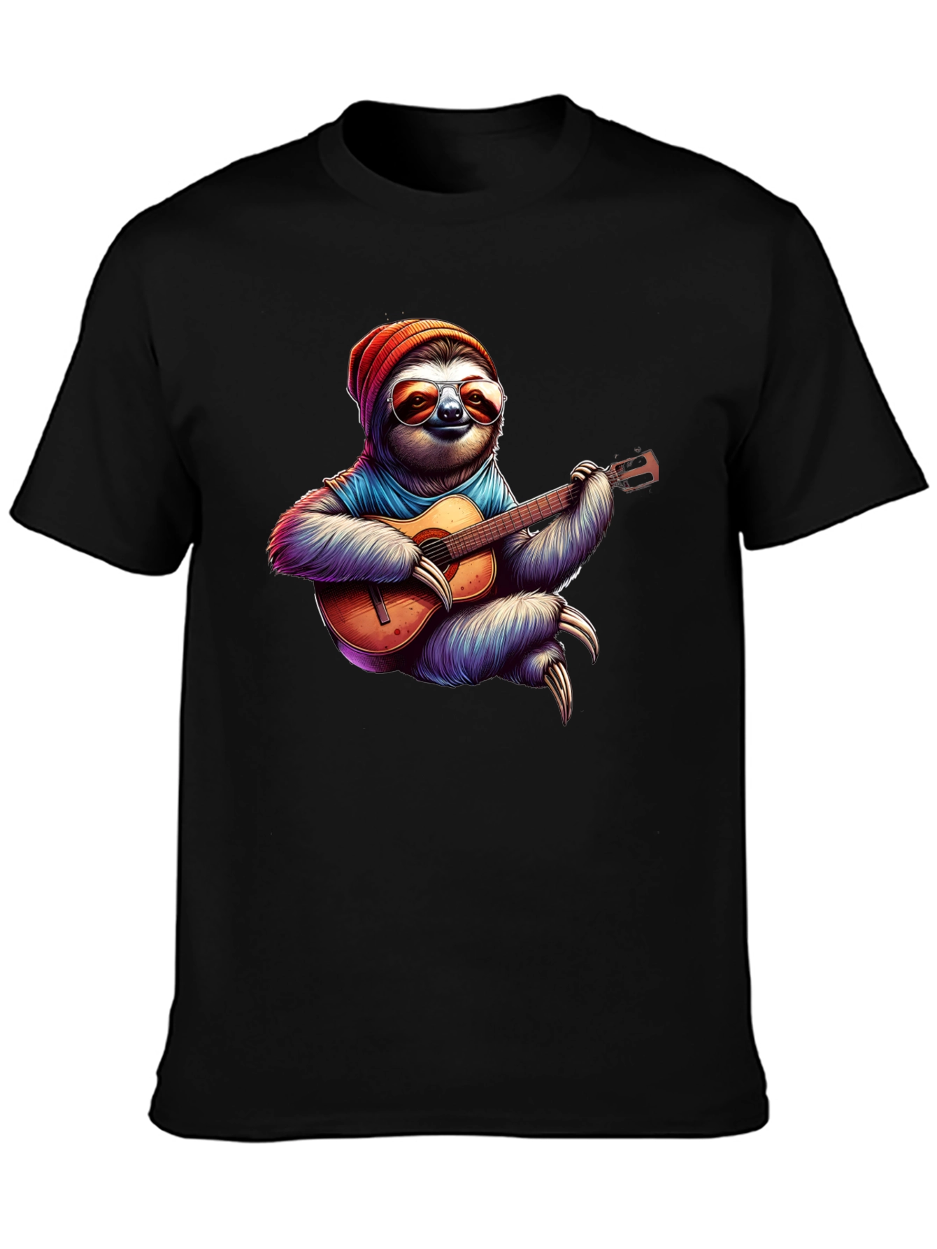 Sloth Guitarist Graphic Tee - Cool Music Lover Shirt