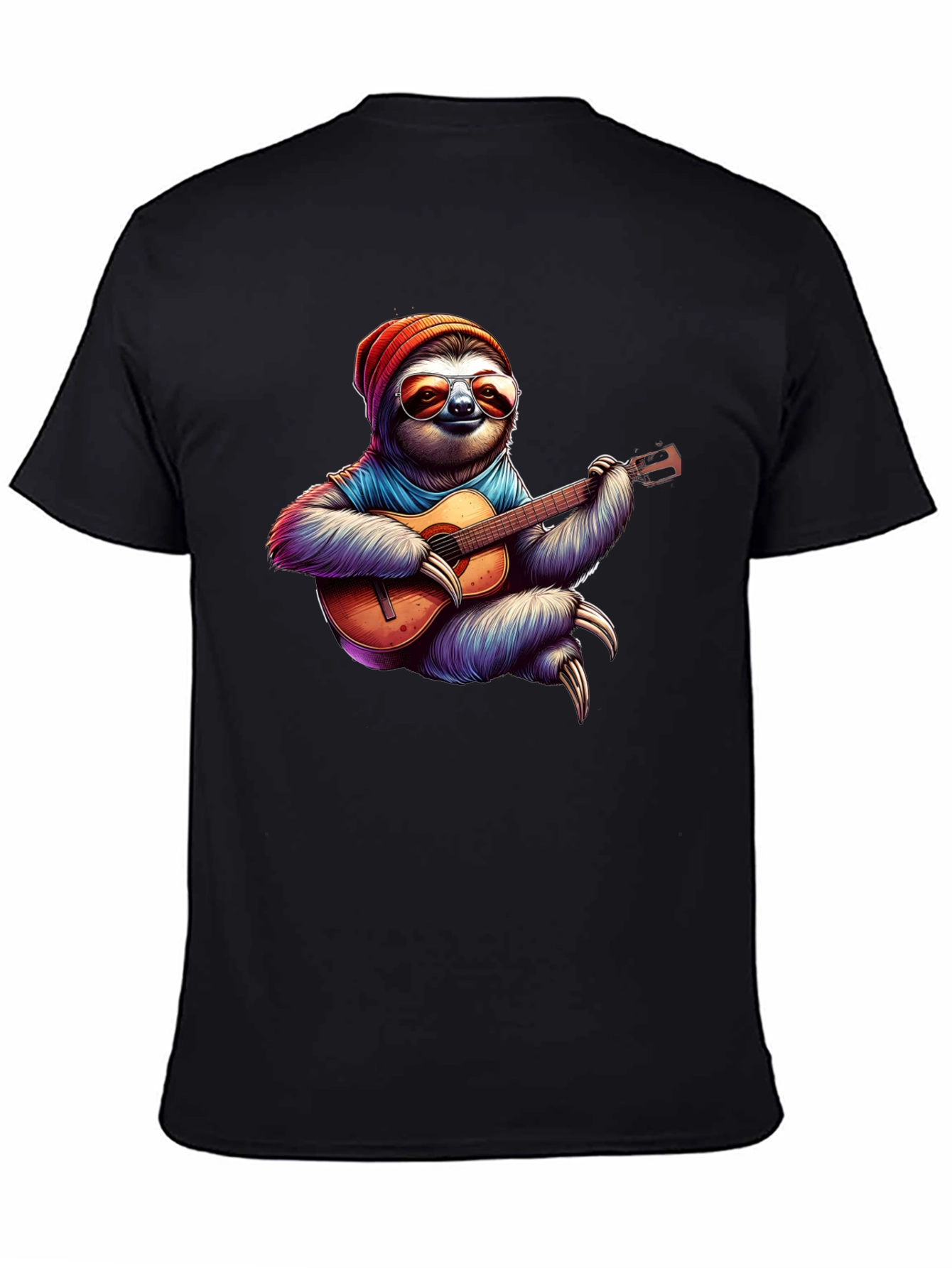 Sloth Guitarist Graphic Tee - Cool Music Lover Shirt