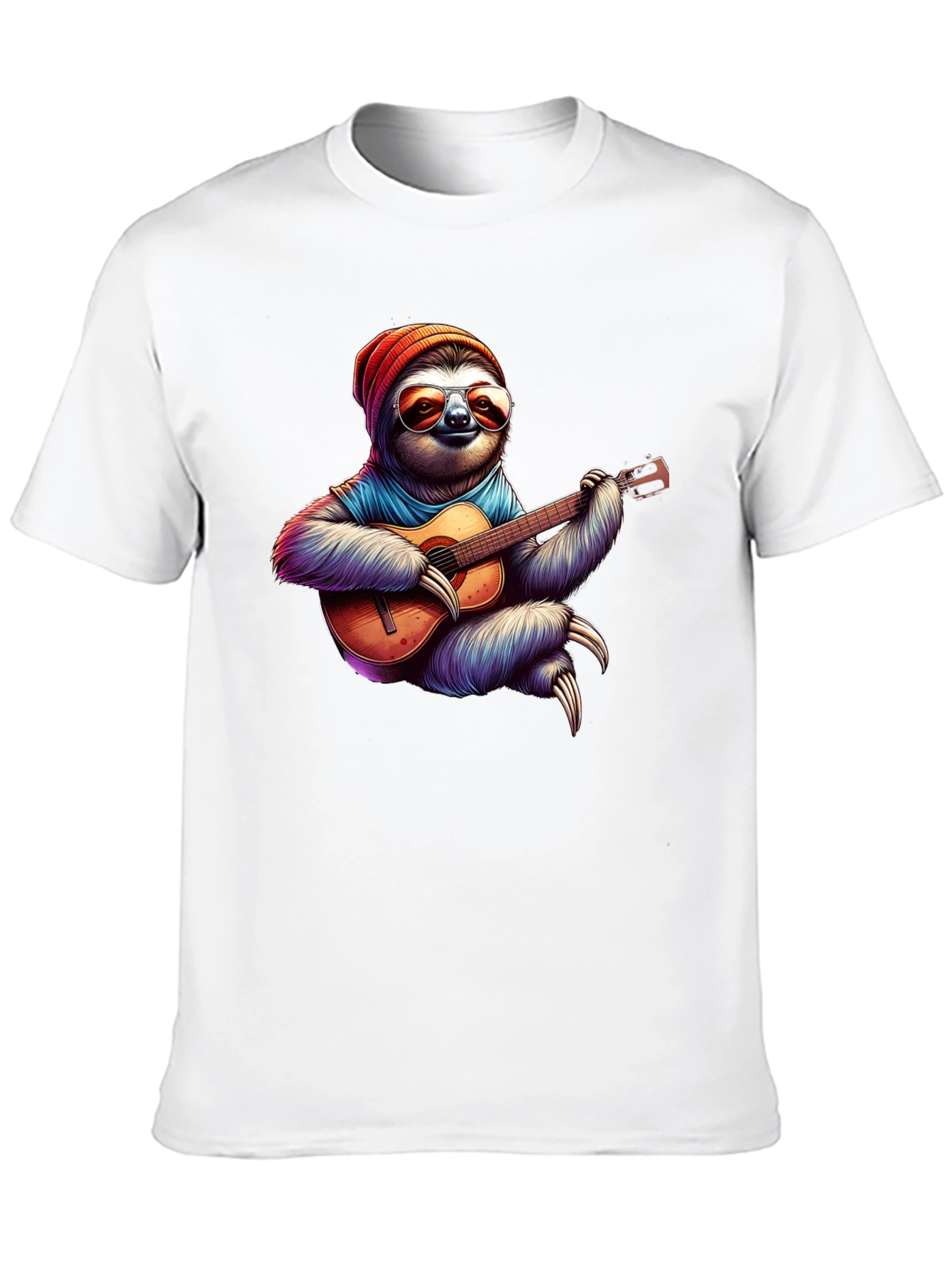 Sloth Guitarist Graphic Tee - Cool Music Lover Shirt