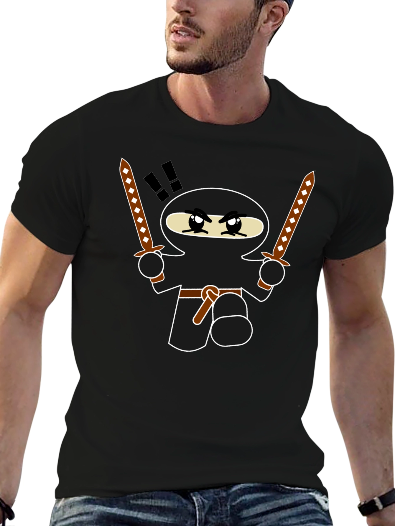 Ninja Graphic T-Shirt - Funny Cartoon Warrior Tee