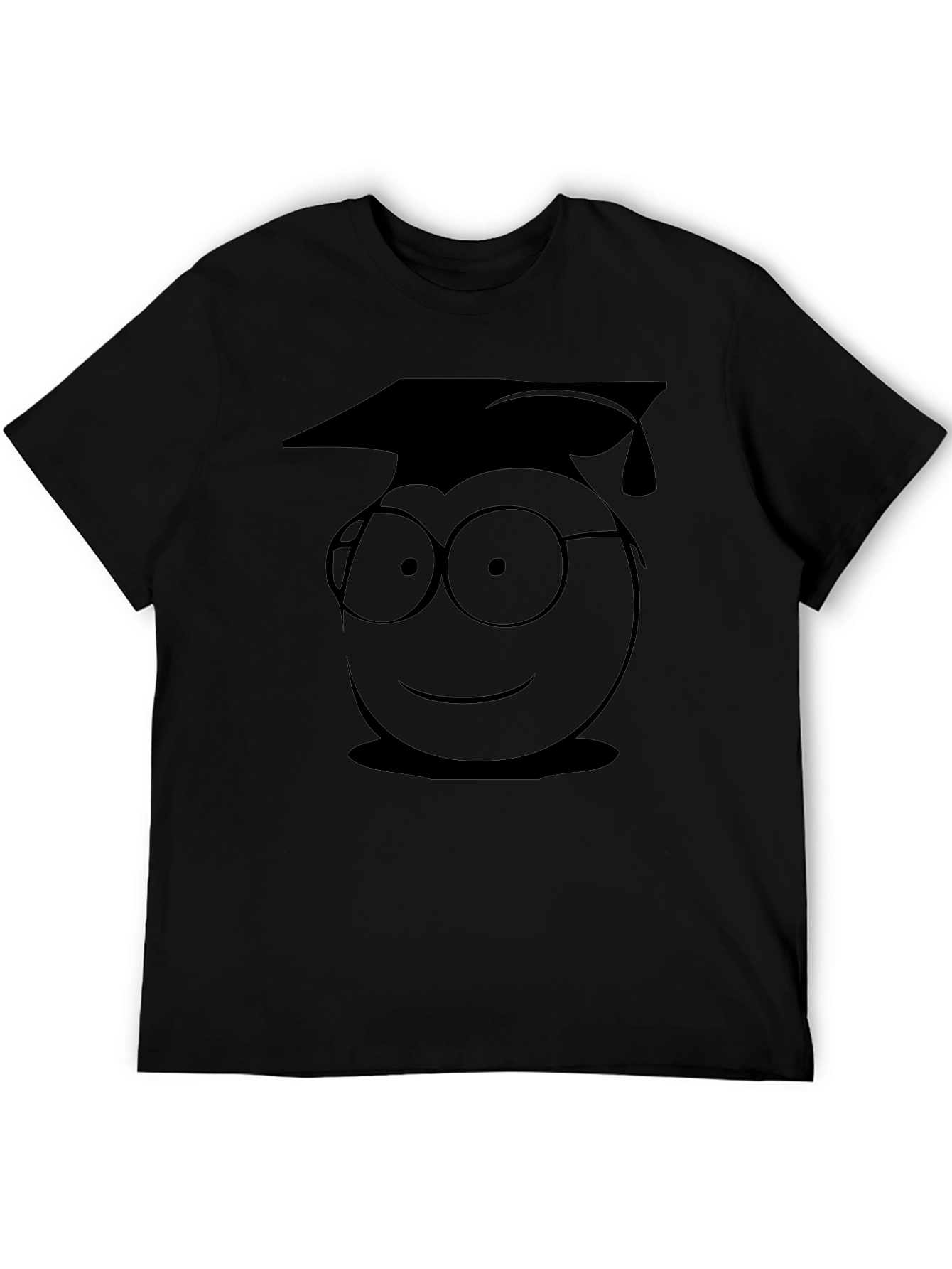 Graduation Emoji T-Shirt - Stylish Black Cotton Tee