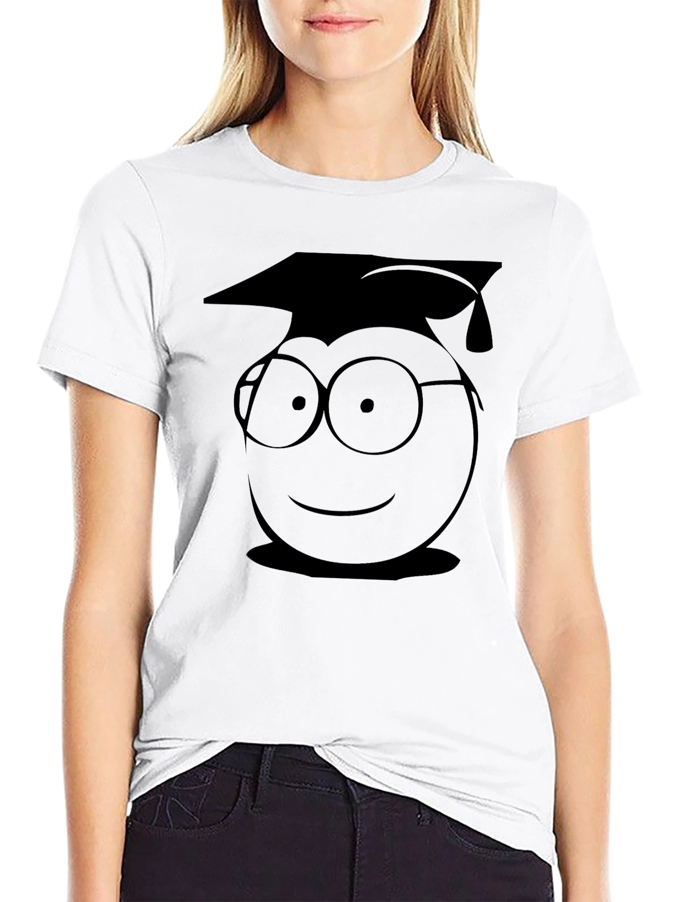 Graduation Emoji T-Shirt - Stylish Black Cotton Tee