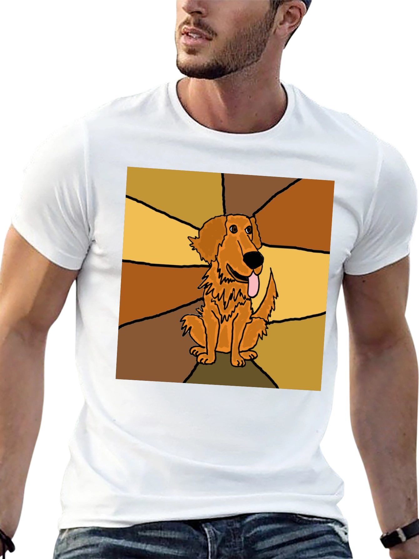 Dog Graphic Print Black T-Shirt
