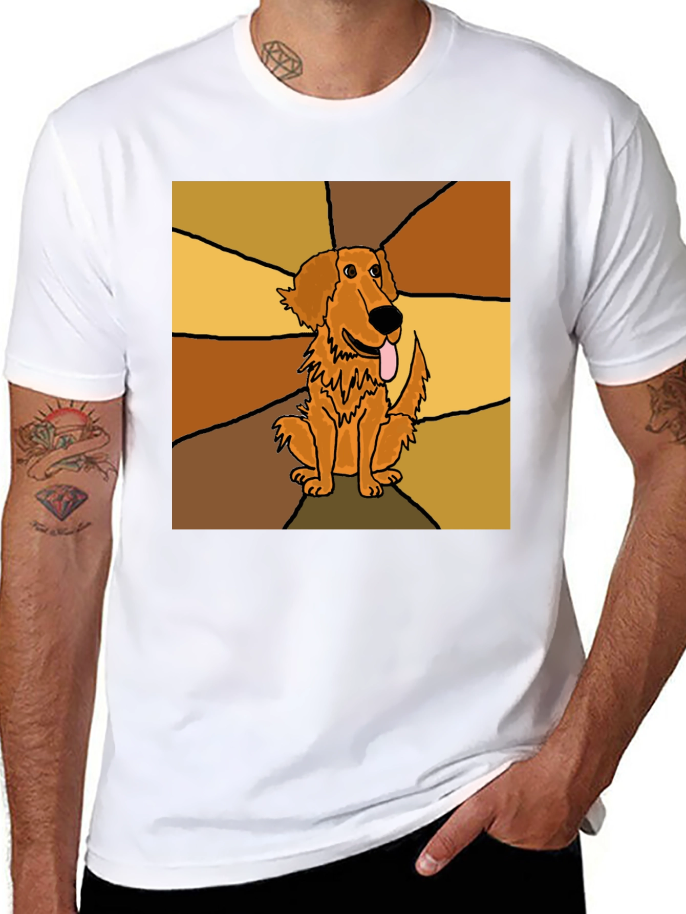 Dog Graphic Print Black T-Shirt