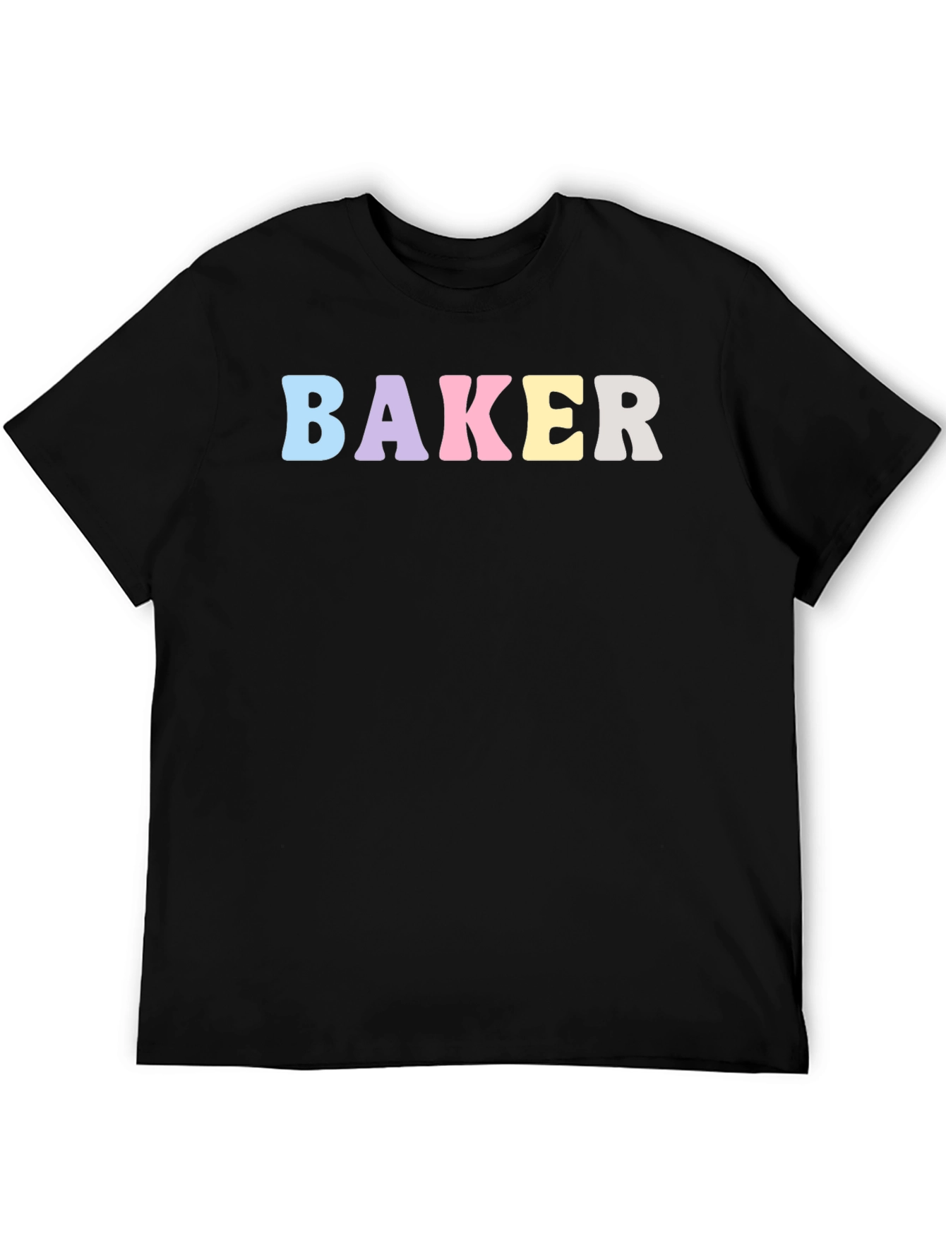 Pastel Baker T-Shirt - Black Cotton Crew Neck