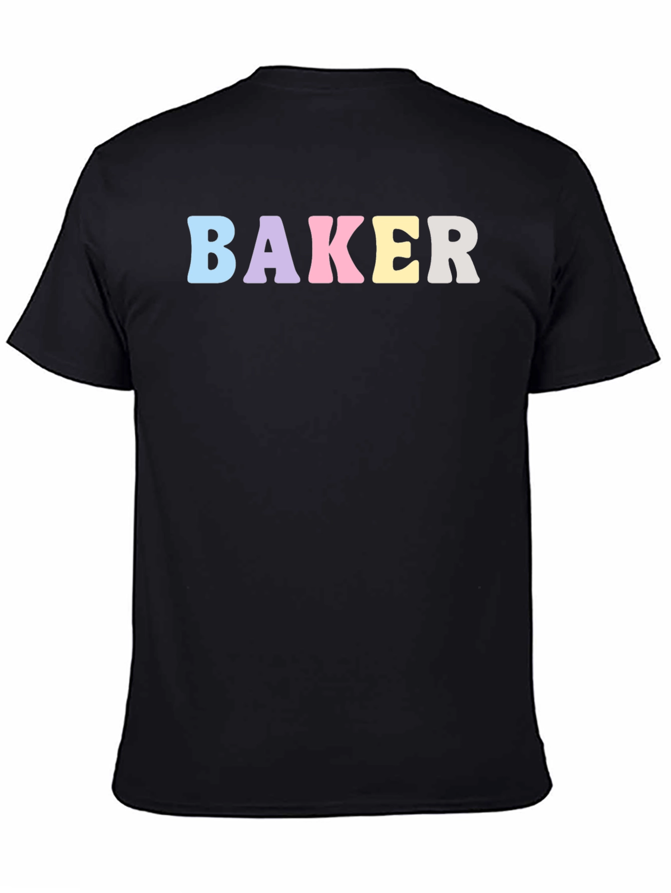 Pastel Baker T-Shirt - Black Cotton Crew Neck