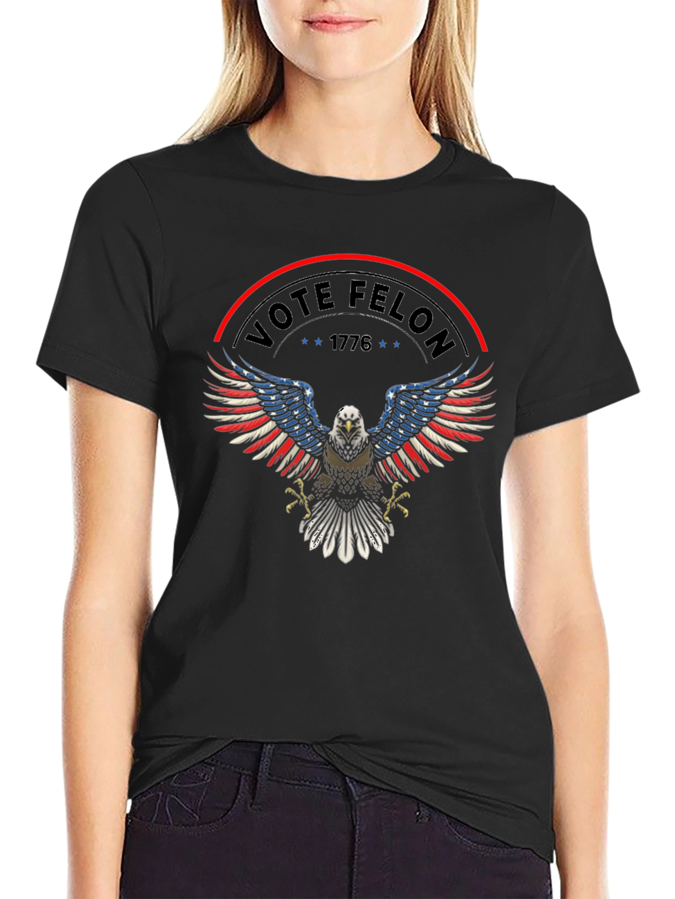 Vote Felon T-Shirt: Patriotic Eagle Design