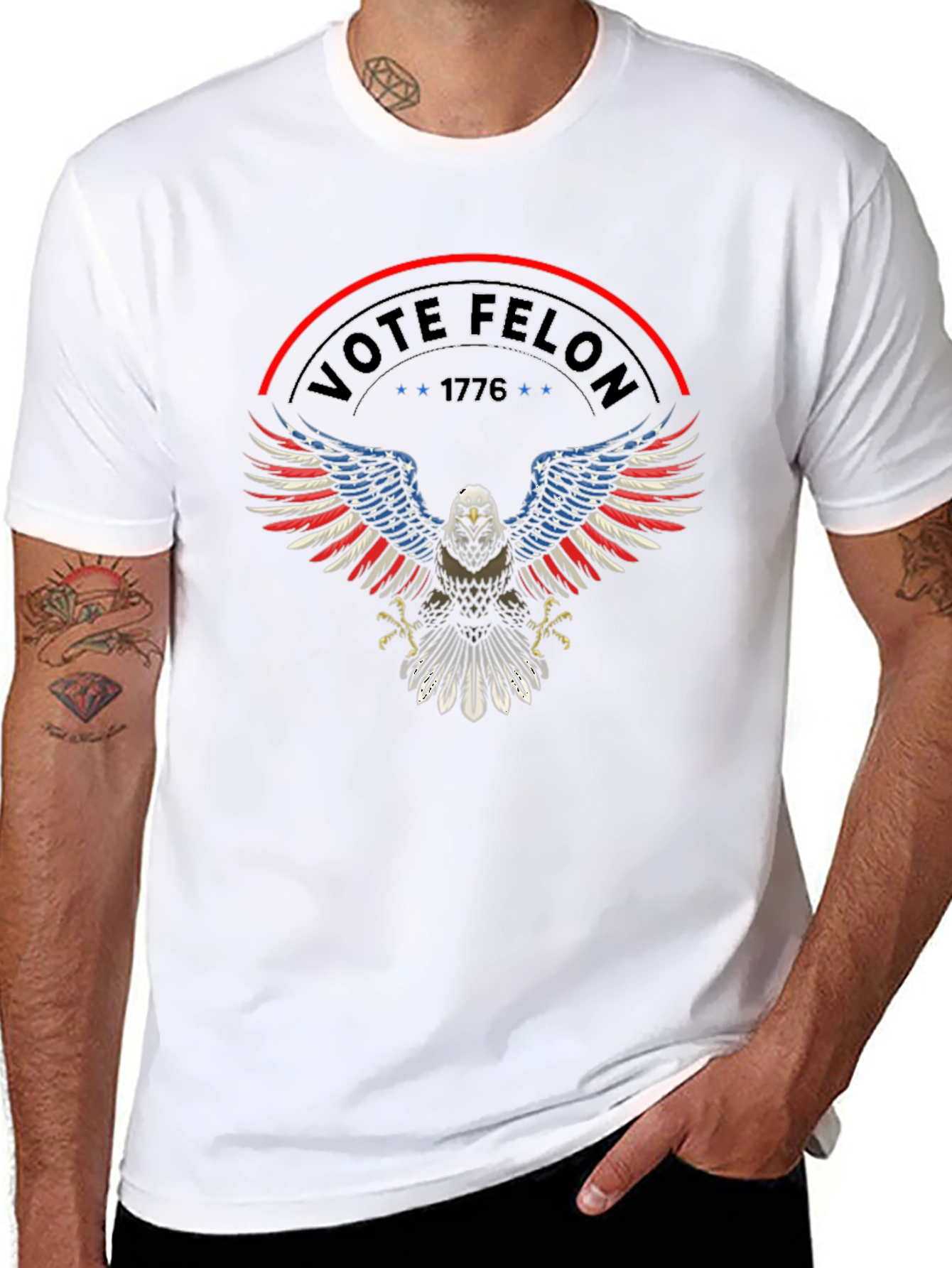 Vote Felon T-Shirt: Patriotic Eagle Design