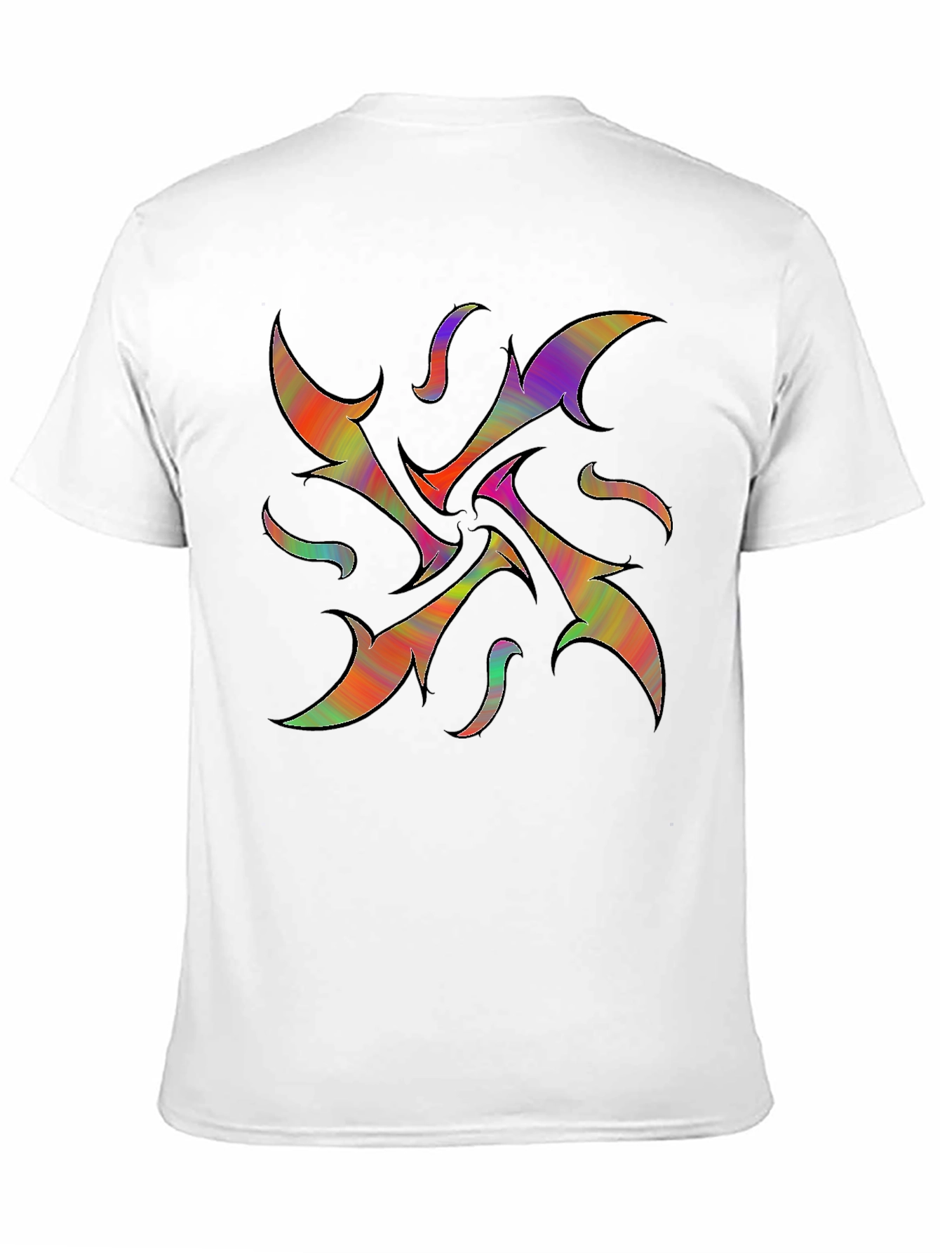 Vibrant Abstract Graphic Print Black T-Shirt