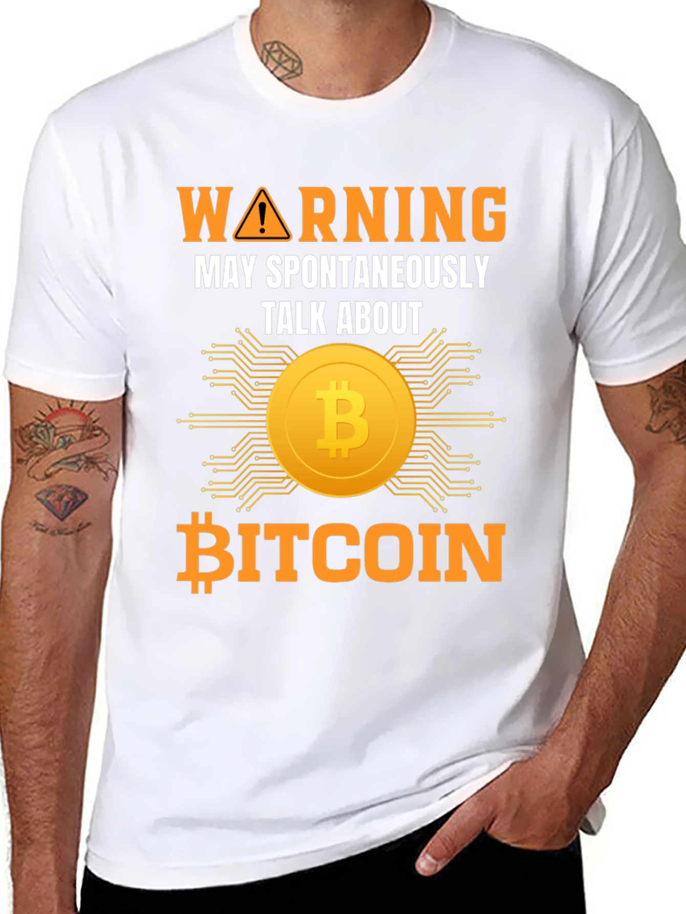 Bitcoin Warning T-Shirt - Talk About Crypto Tee