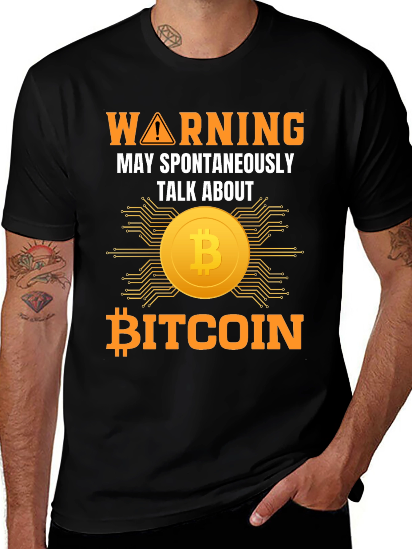 Bitcoin Warning T-Shirt - Talk About Crypto Tee