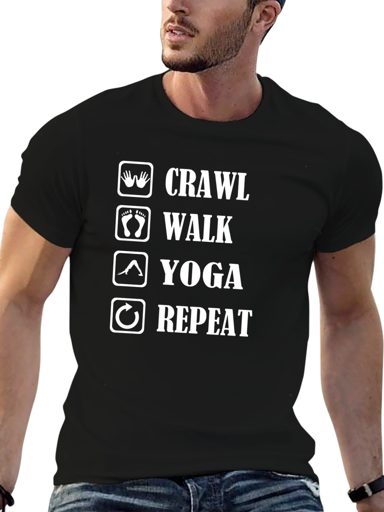 Crawl Walk Yoga Repeat Graphic T-Shirt