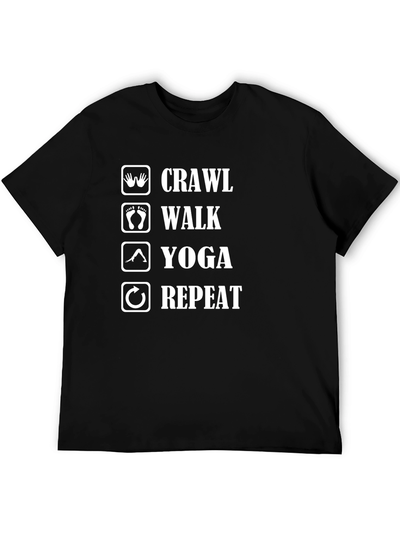 Crawl Walk Yoga Repeat Graphic T-Shirt