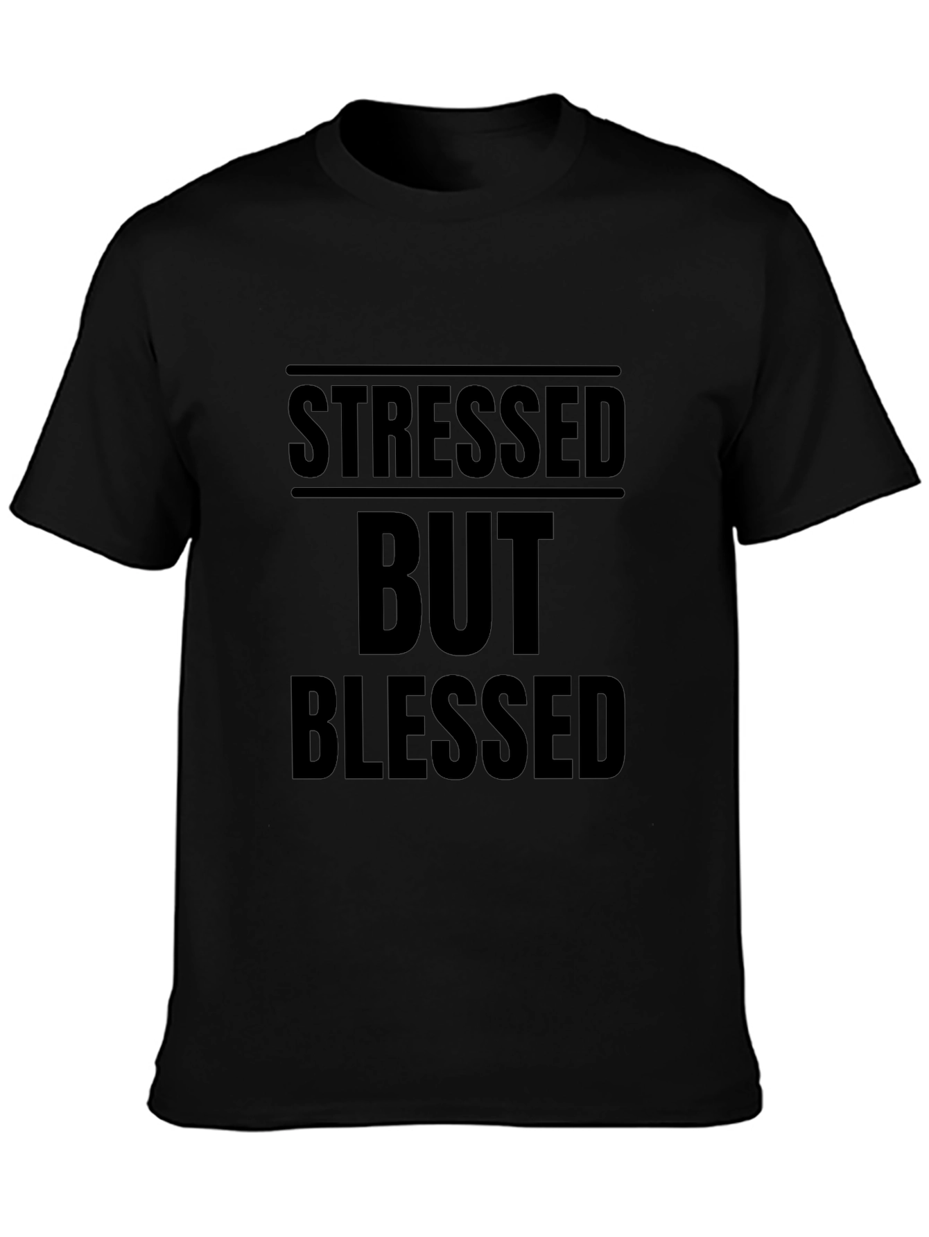 Stressed But Blessed Graphic Tee - Black