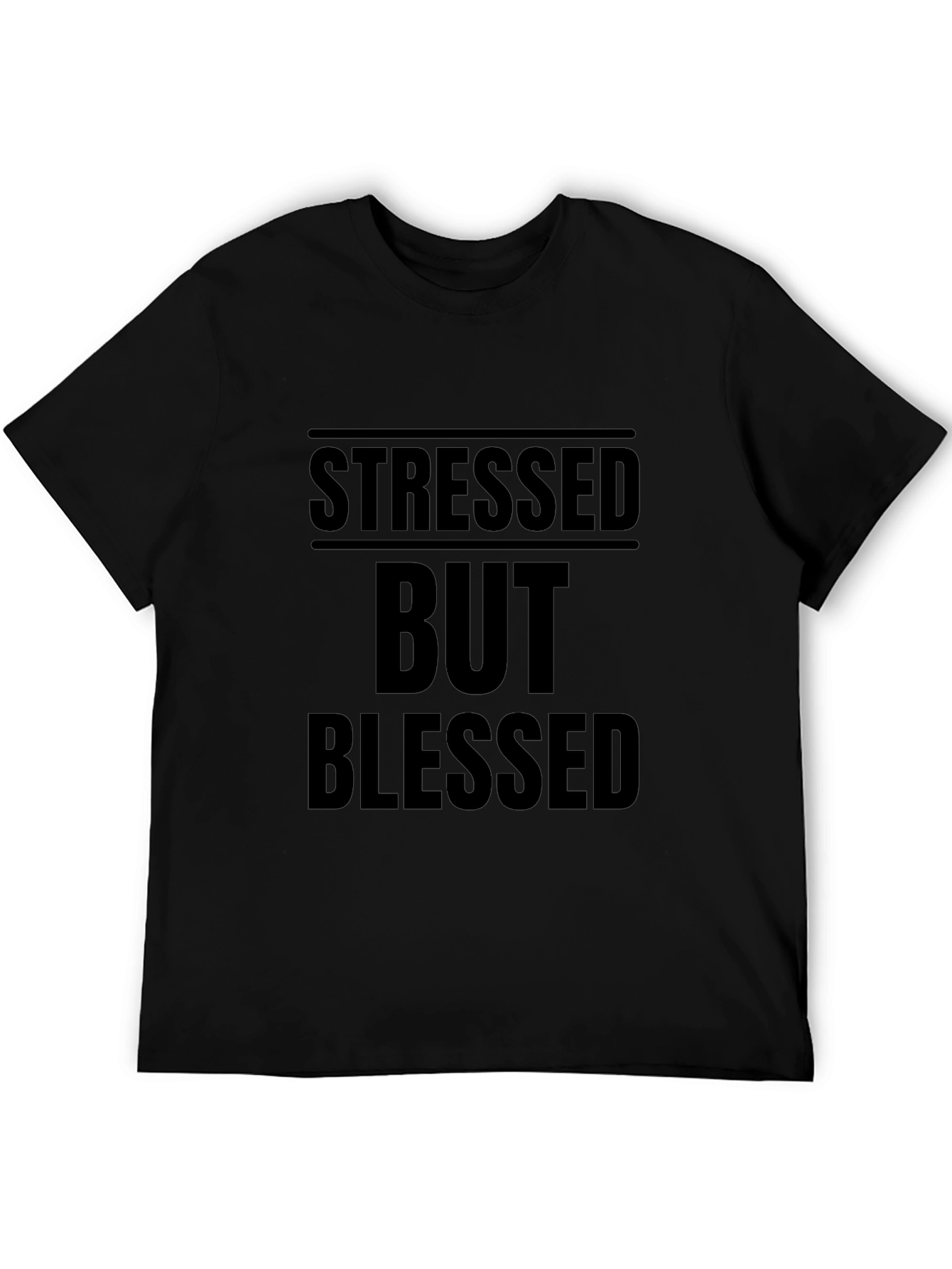 Stressed But Blessed Graphic Tee - Black
