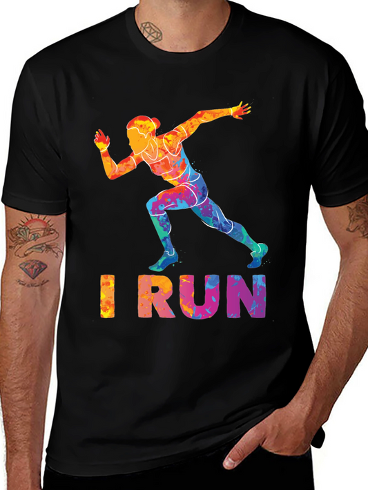 I Run Graphic Tee - Colorful Womens Runner