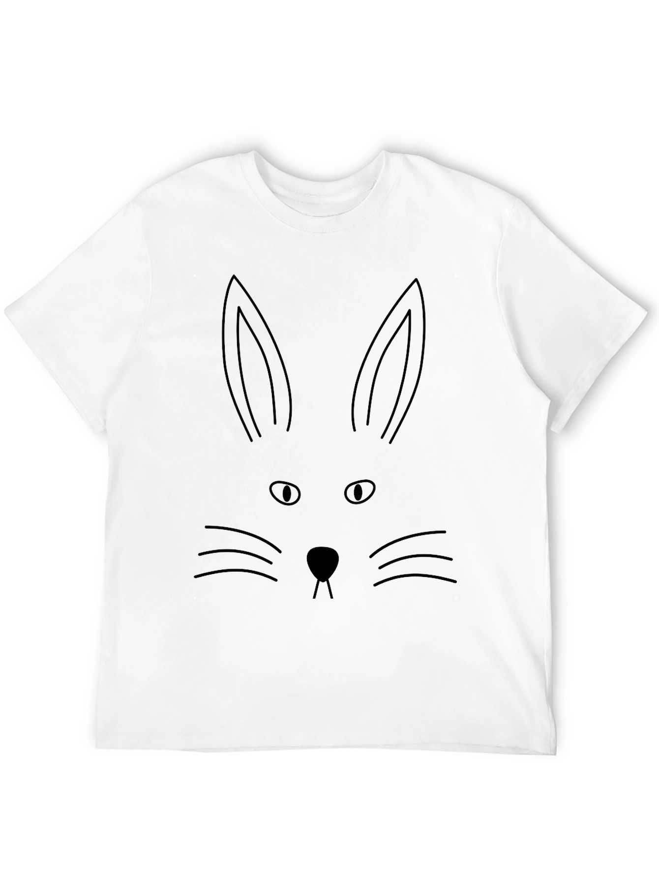 Bunny Face Graphic Tee - Black Cotton Blend