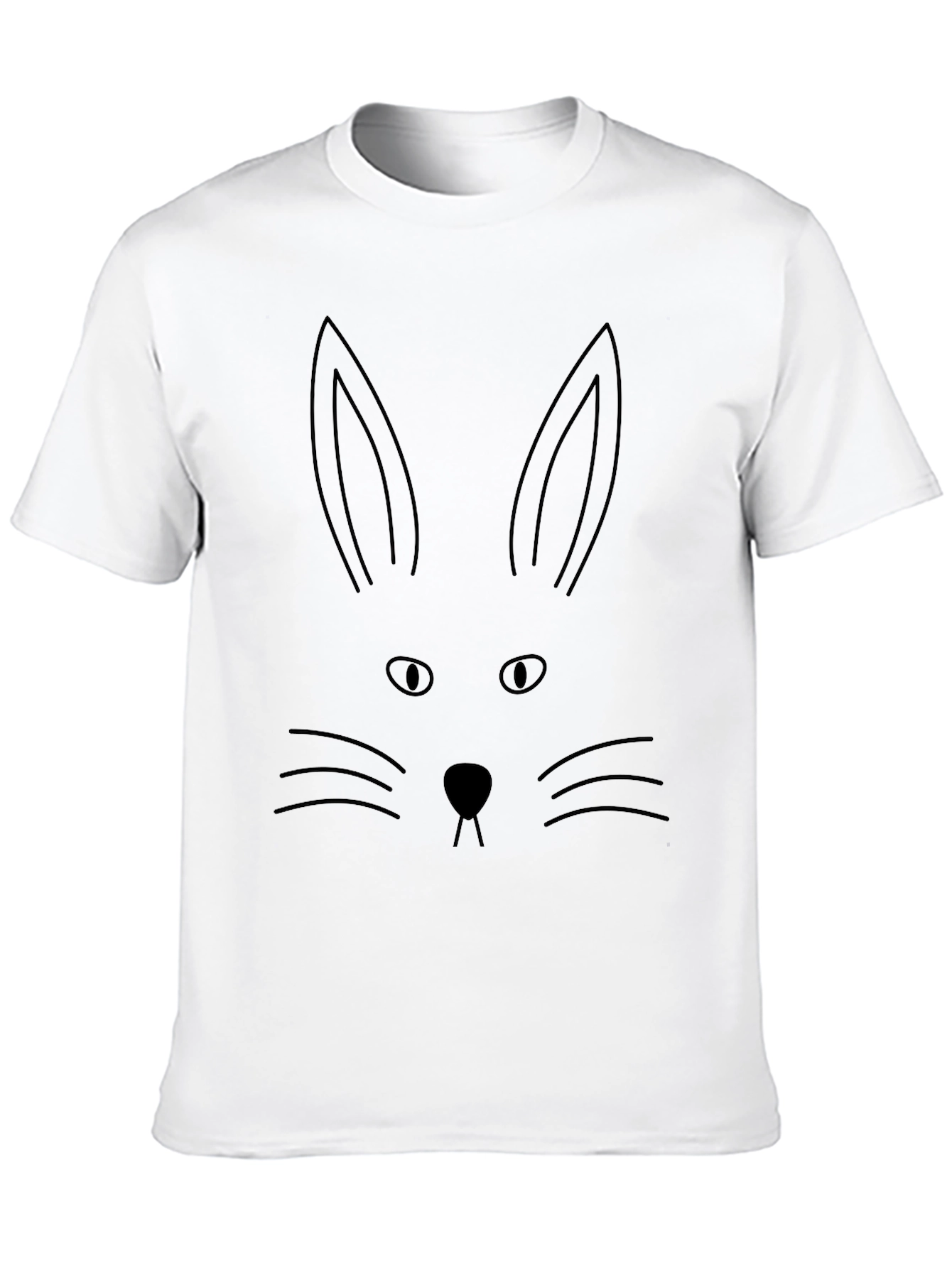 Bunny Face Graphic Tee - Black Cotton Blend