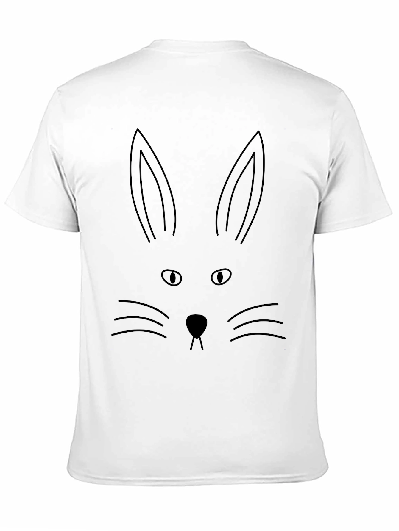 Bunny Face Graphic Tee - Black Cotton Blend