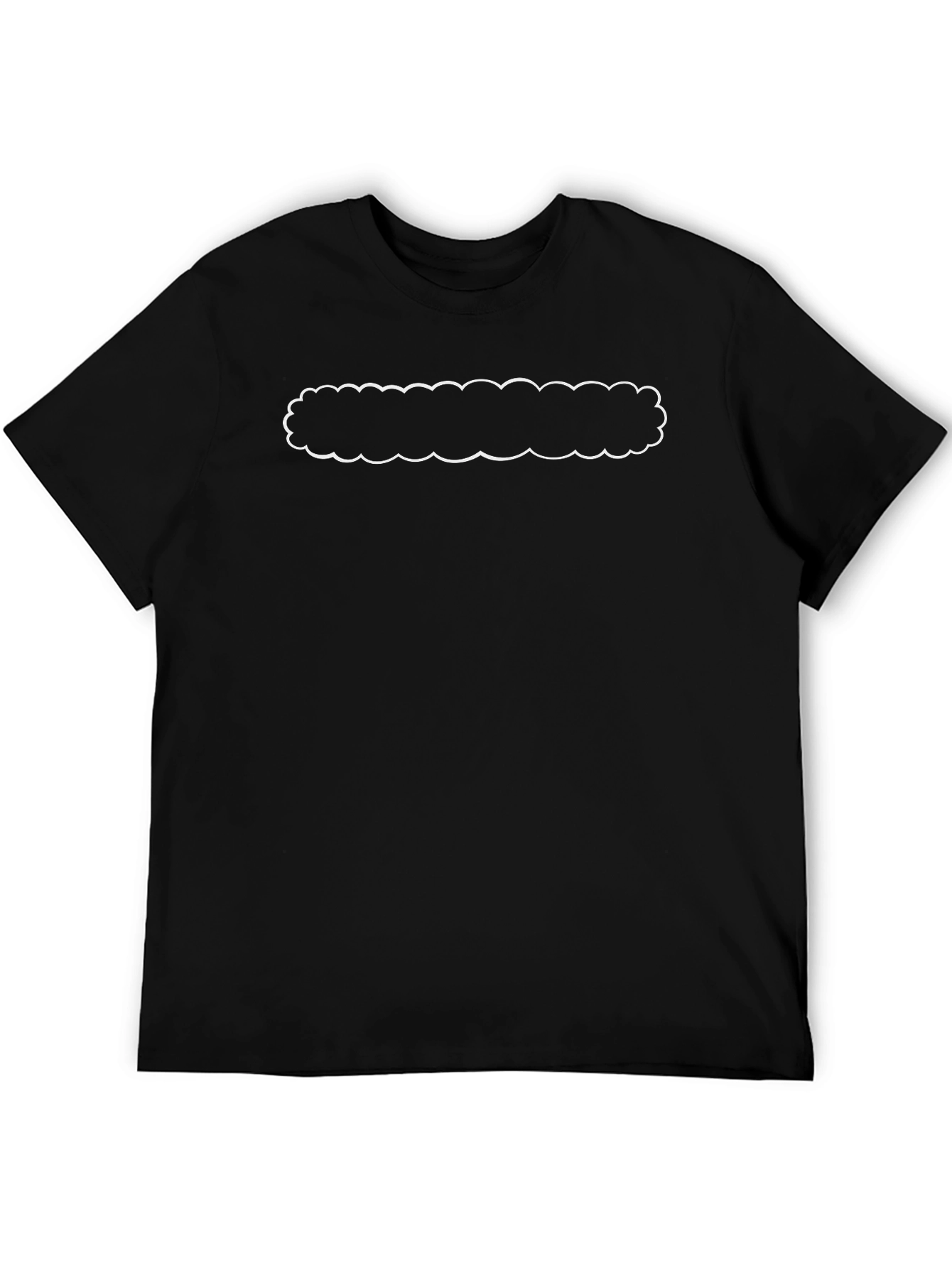 Black T-Shirt with Custom Cloud Shape Print