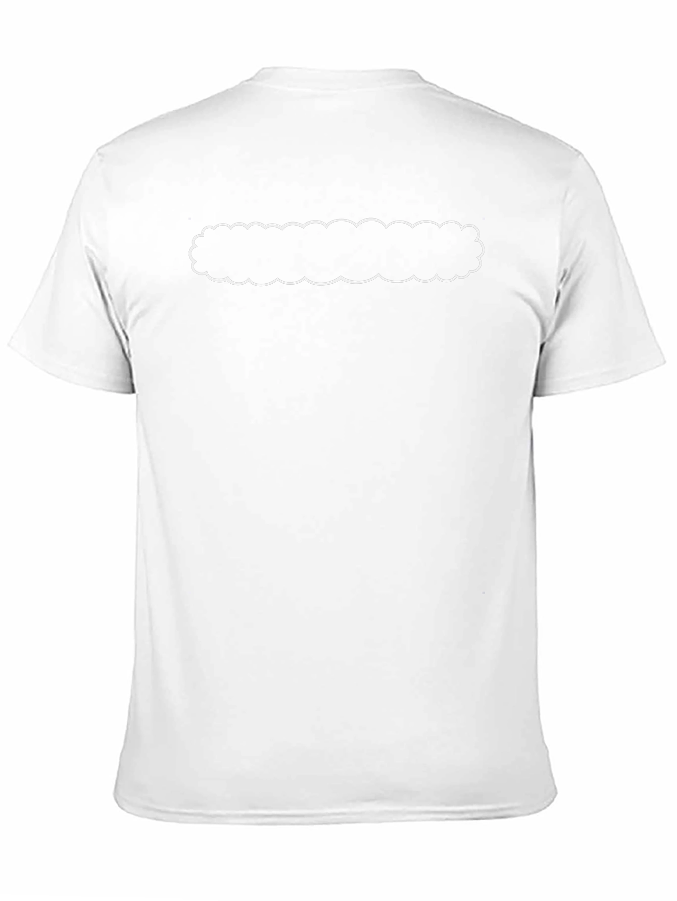 Black T-Shirt with Custom Cloud Shape Print