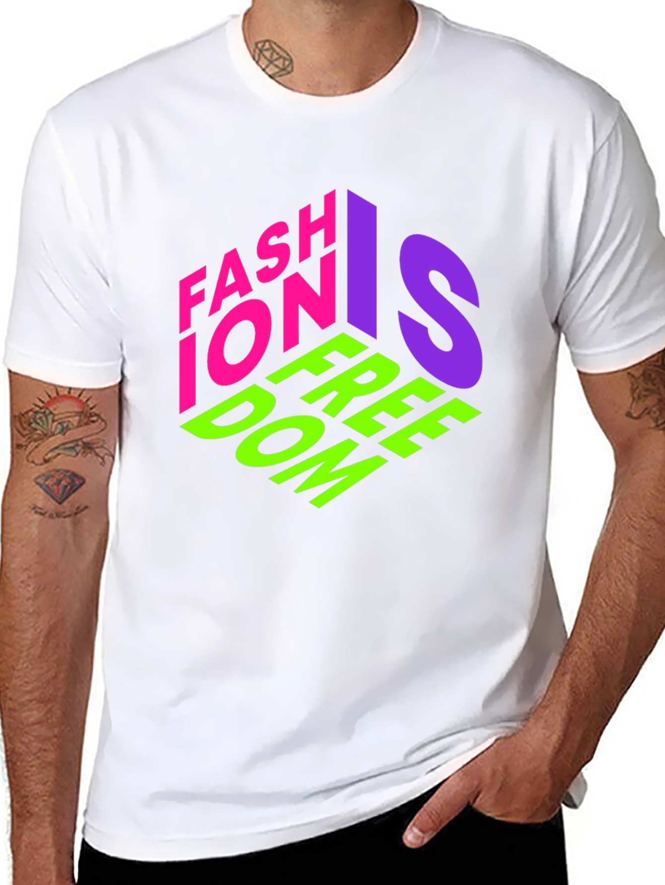 Fashion is Freedom Graphic Tee - Stylish Black T-Shirt
