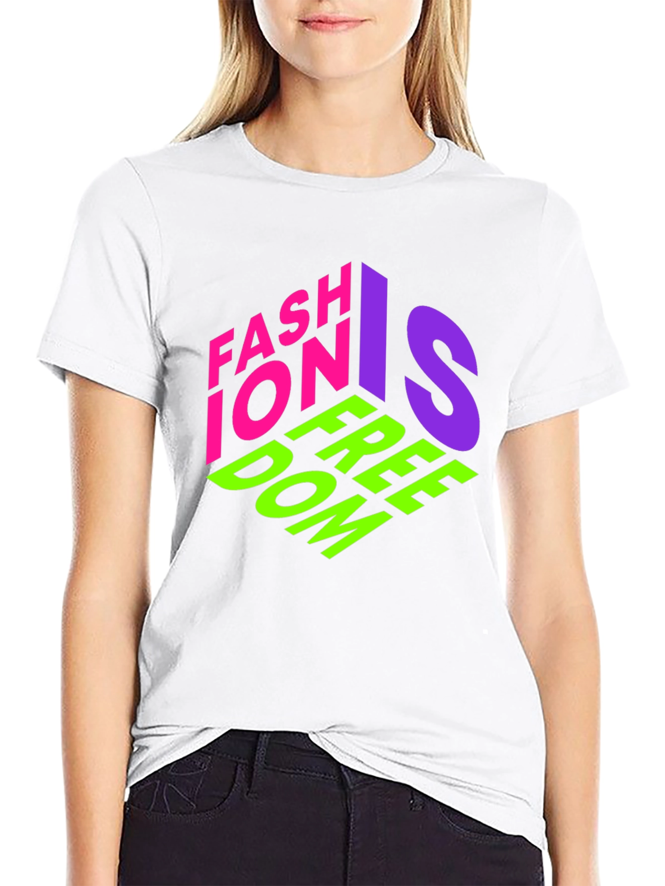 Fashion is Freedom Graphic Tee - Stylish Black T-Shirt