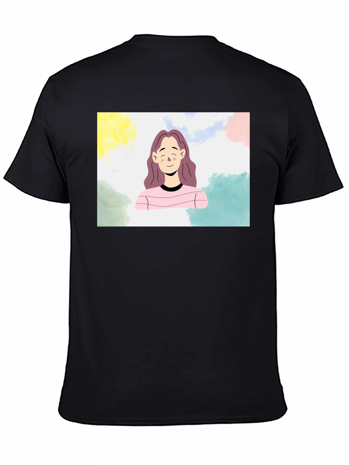 Cartoon Portrait Black T-Shirt