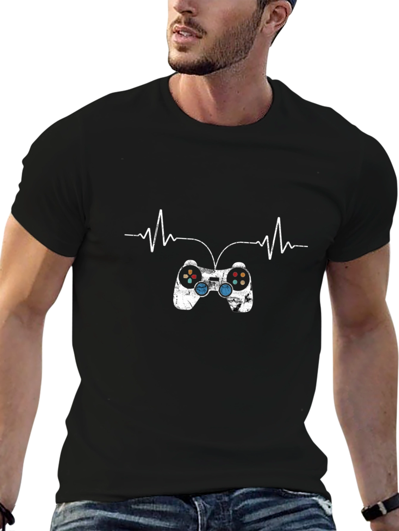 Gamer Heartbeat Black T-Shirt