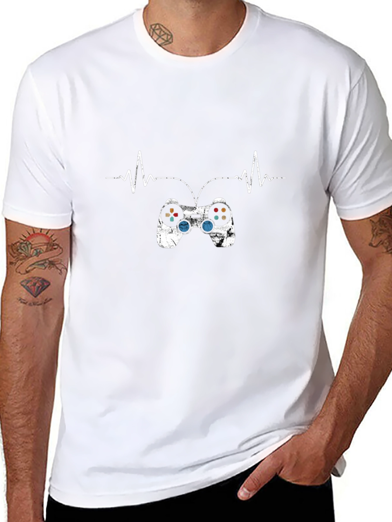 Gamer Heartbeat Black T-Shirt