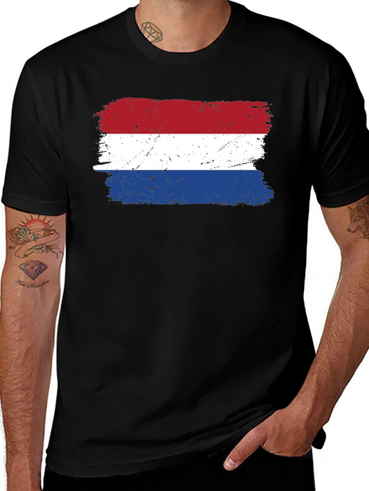 Netherlands Flag Grunge T-Shirt