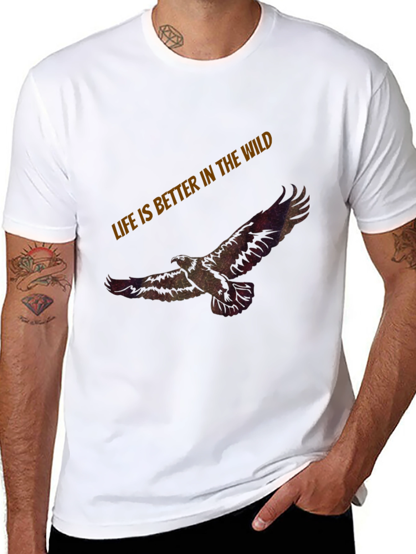 Wild Eagle Graphic Black T-Shirt