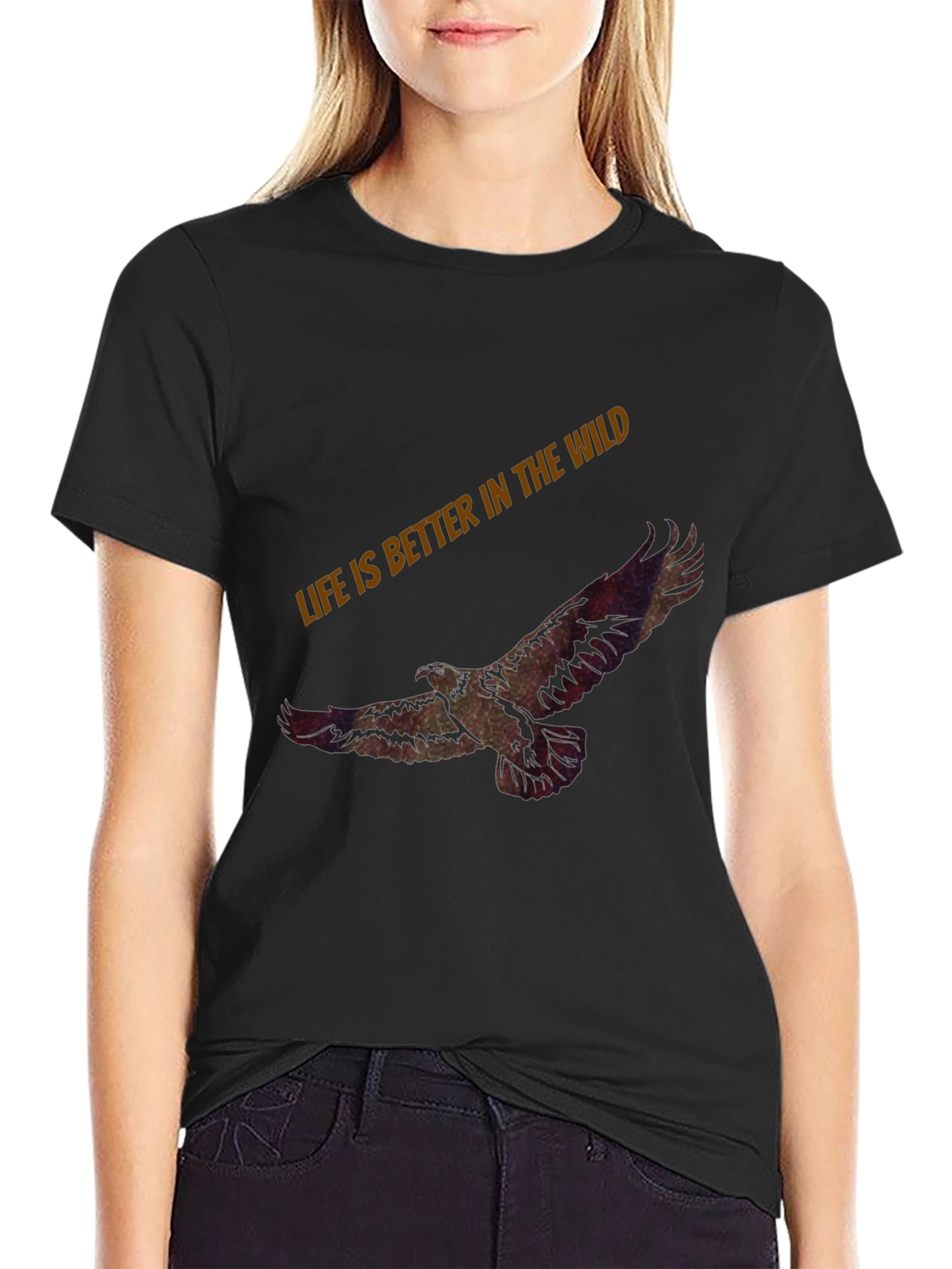 Wild Eagle Graphic Black T-Shirt