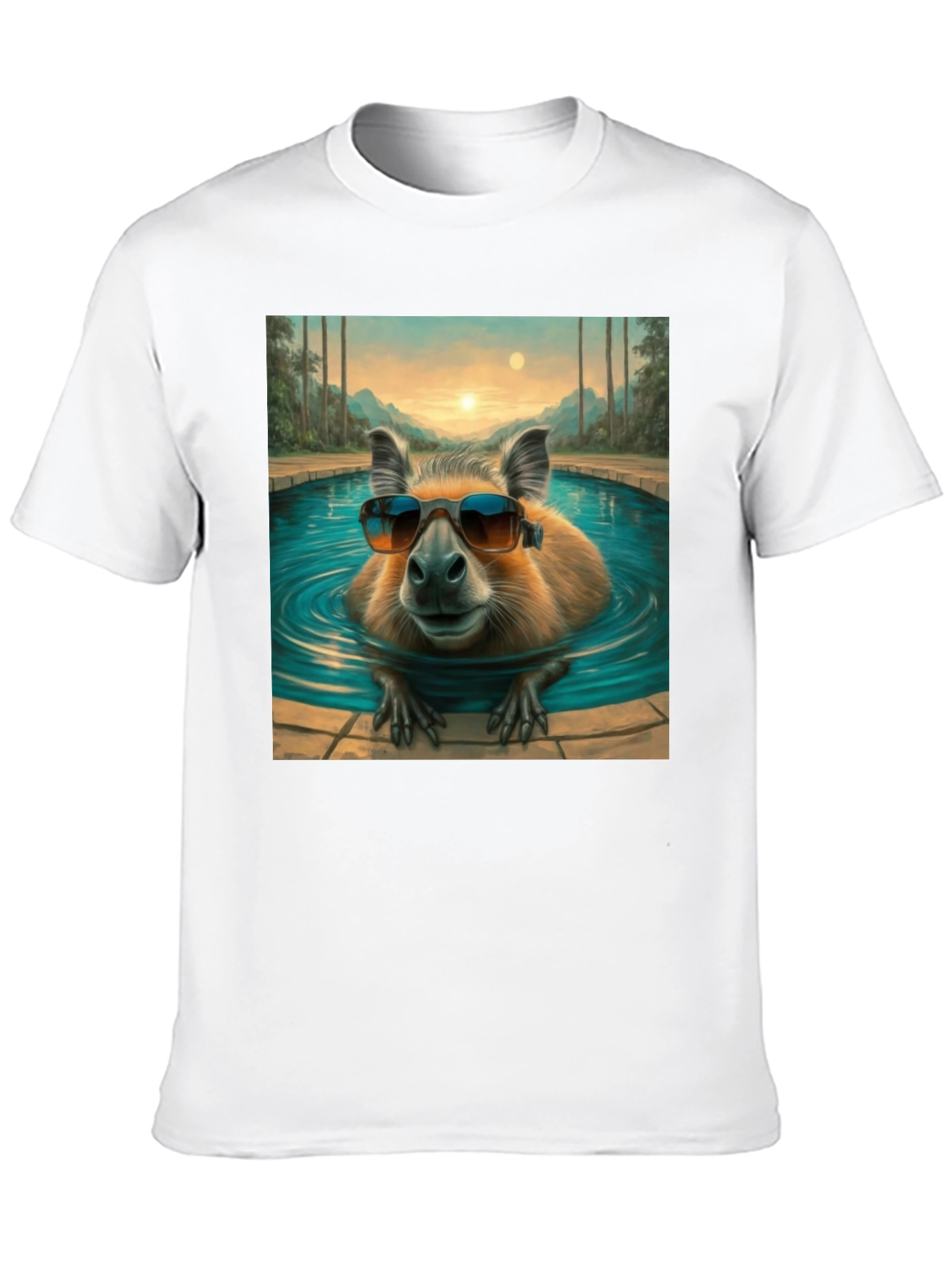 Capybara Poolside T-Shirt - Cool Summer Vibes!