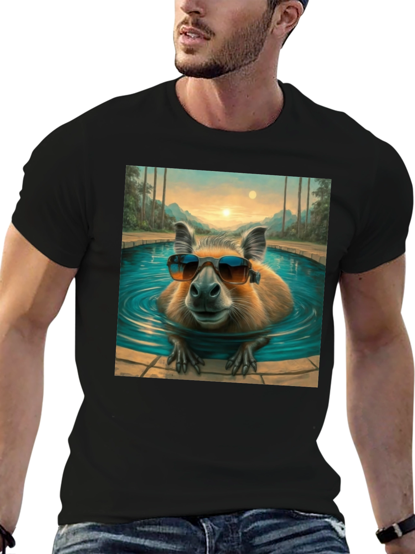 Capybara Poolside T-Shirt - Cool Summer Vibes!