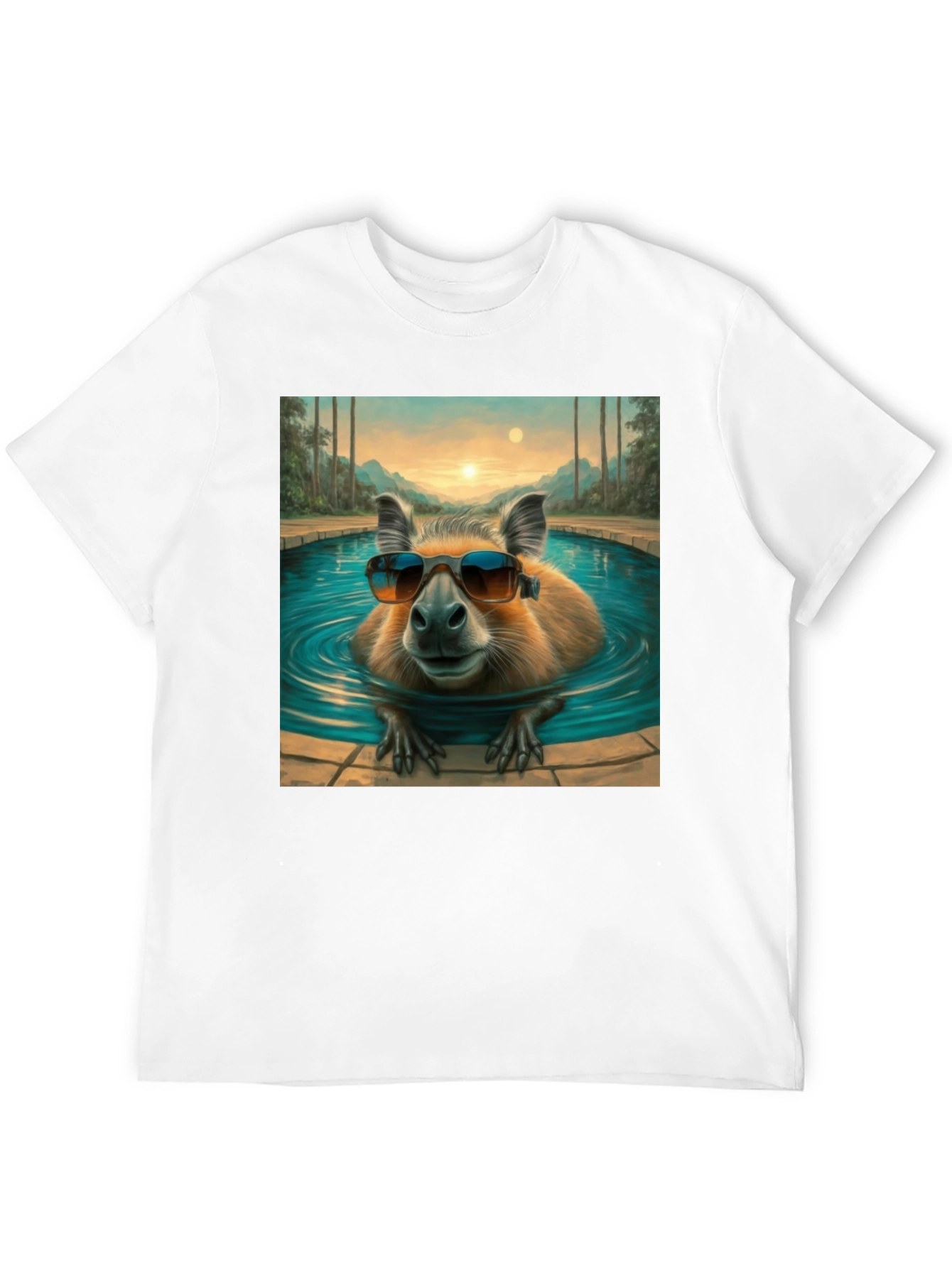 Capybara Poolside T-Shirt - Cool Summer Vibes!