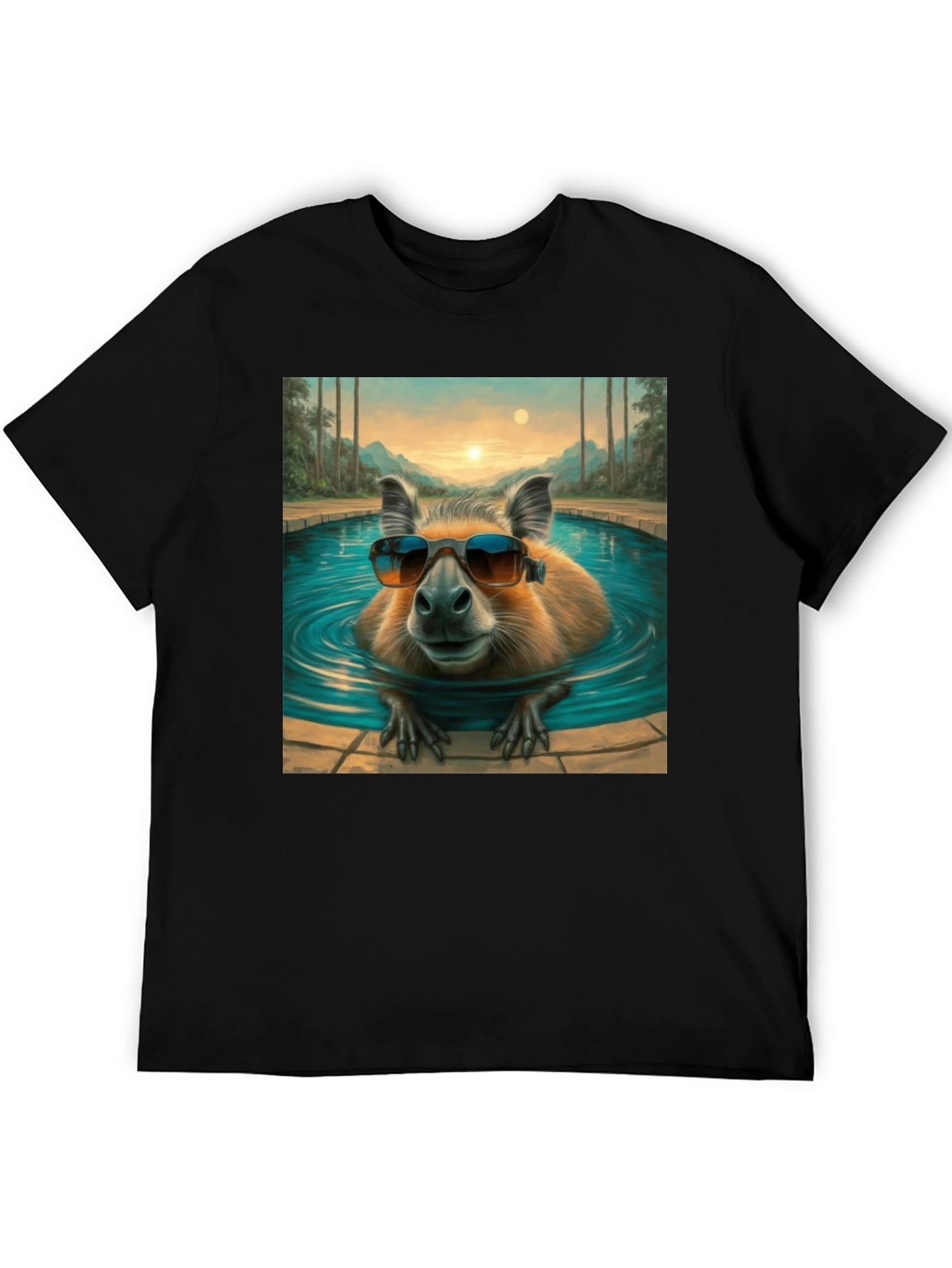 Capybara Poolside T-Shirt - Cool Summer Vibes!
