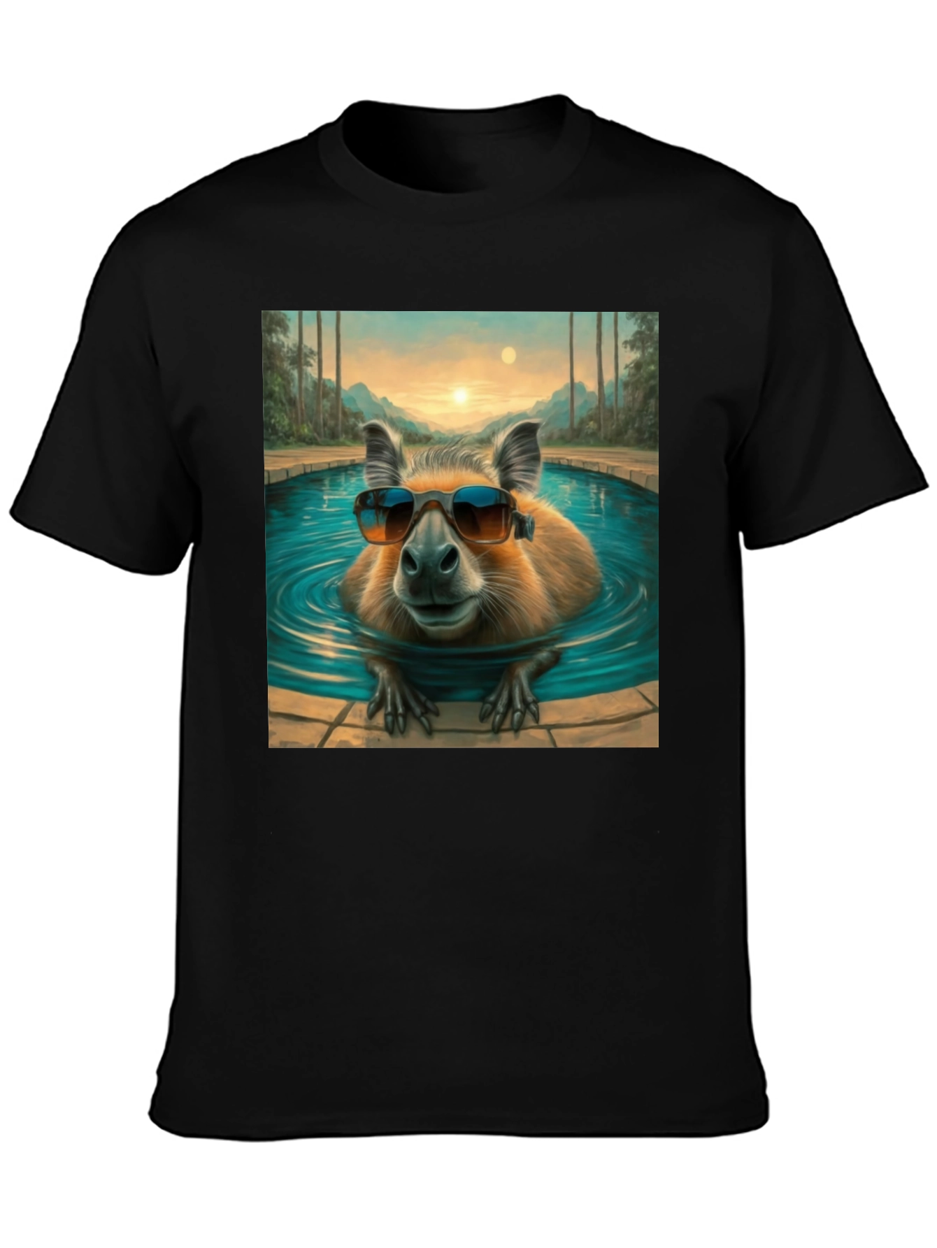 Capybara Poolside T-Shirt - Cool Summer Vibes!