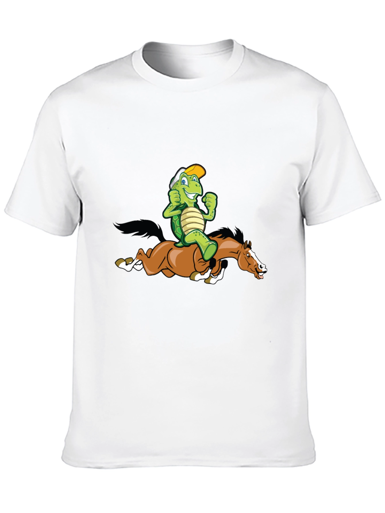 Turtle Riding Horse Graphic Tee - Black