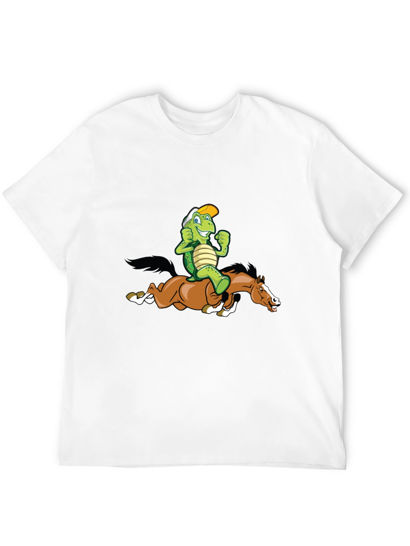 Turtle Riding Horse Graphic Tee - Black